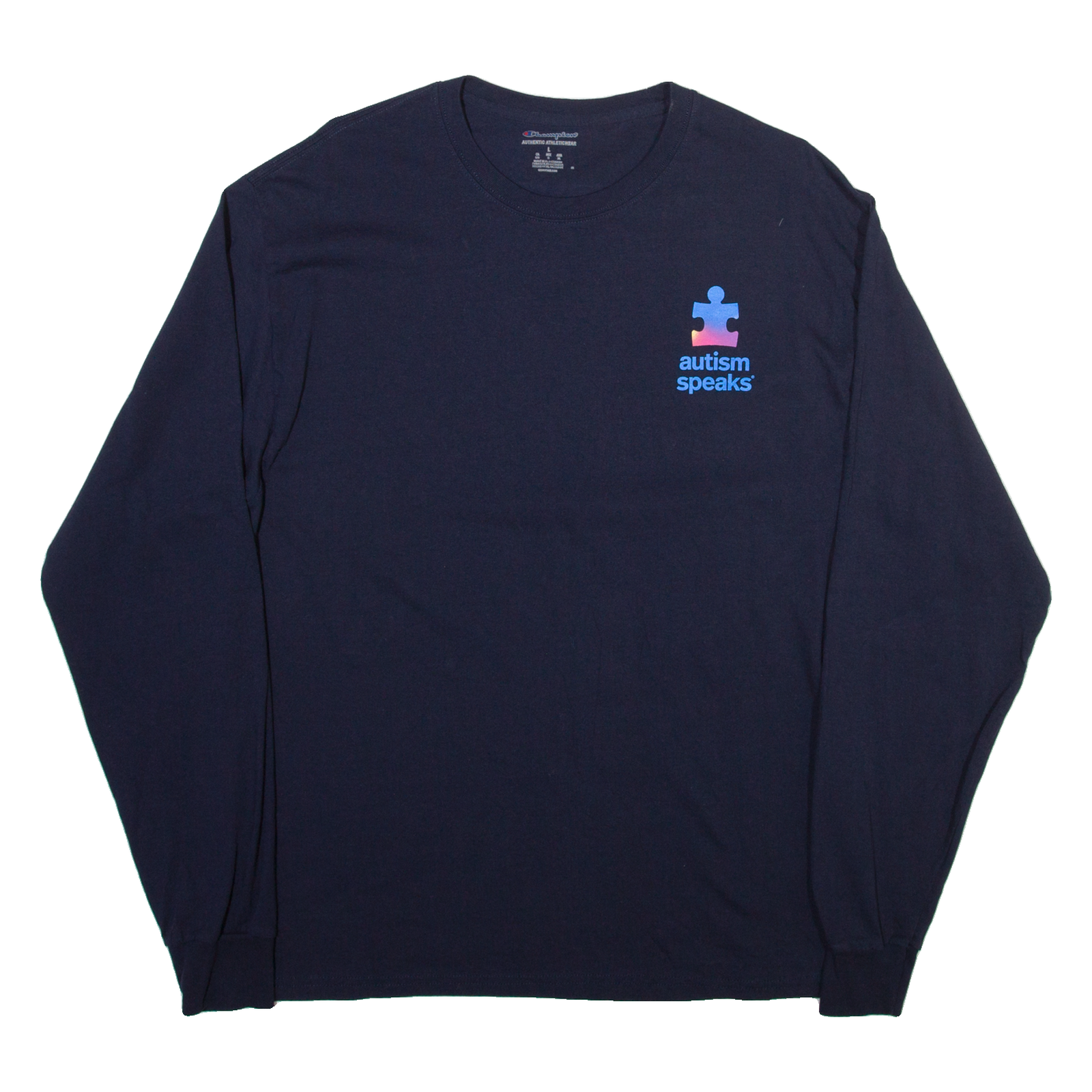 CHAMPION Autism Speaks Mens T-Shirt Blue Long Sleeve L Refurbished - N/A refurbished available on Cerqular