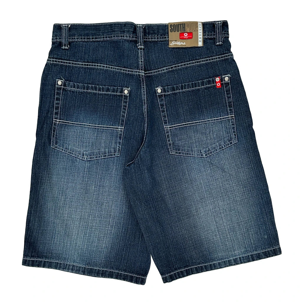 Southpole Denim Shorts - 36W 12L Dark Wash Cotton Refurbished - Thrifted (note: this is a term often used to describe second- refurbished available on Cerqular