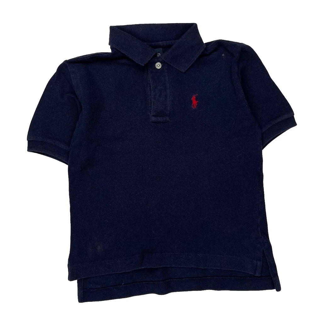 Age 4 Polo By Ralph Lauren Polo Shirt - XS Navy Cotton Refurbished - Thrifted (note: this is a term often used to describe second- refurbished available on Cerqular
