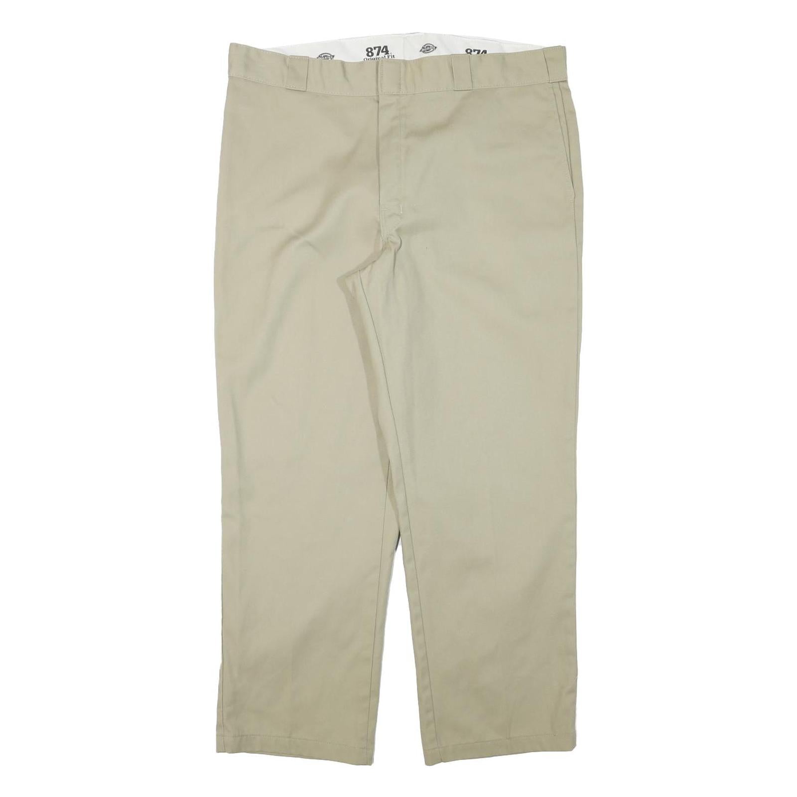 DICKIES Mens Cotton Blend Beige Regular Fit Straight Leg Trousers W38 L28 Refurbished - N/A refurbished available on Cerqular