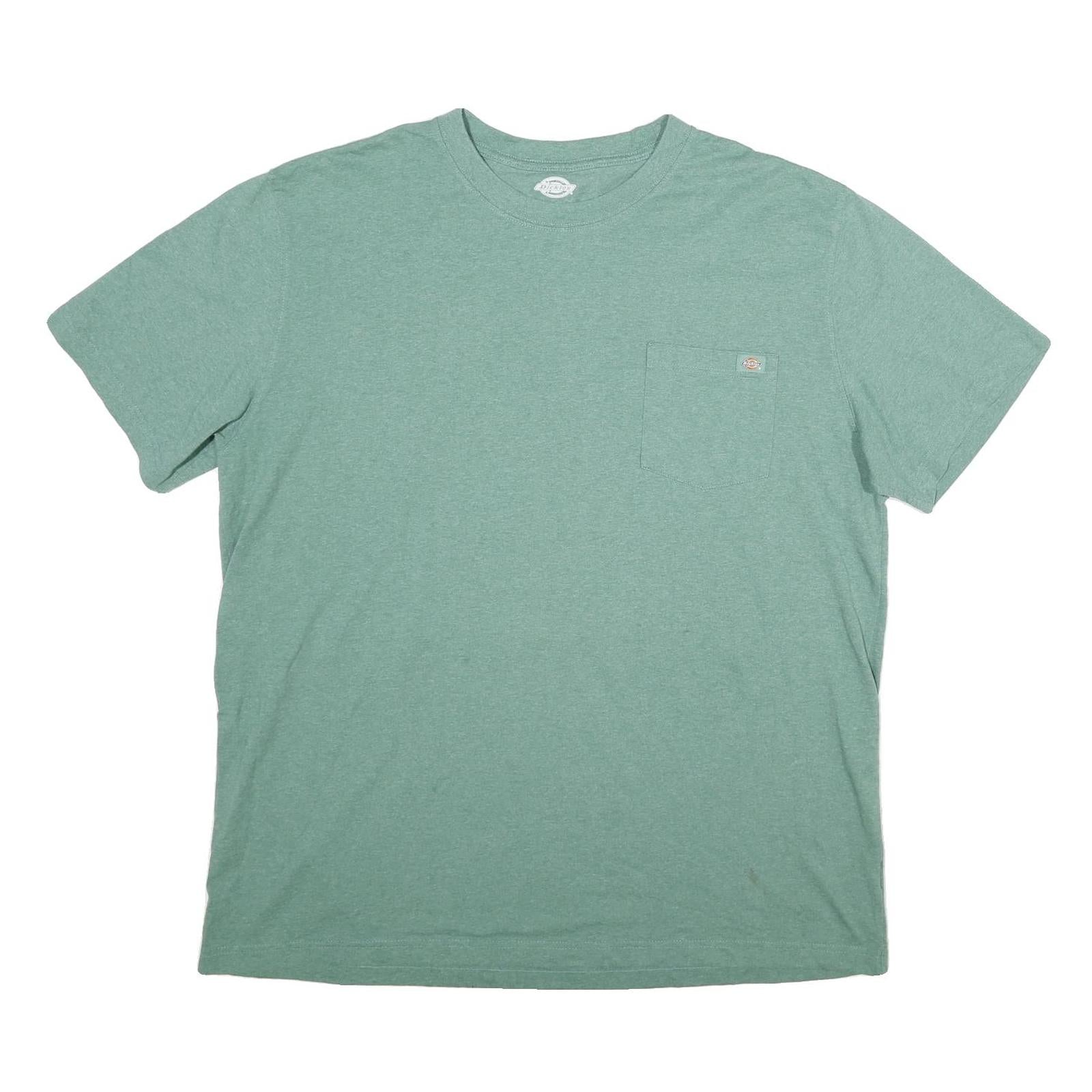 DICKIES Mens Green T-Shirt 2XL Short Sleeve Crew Neck Pocket Plain Cotton Blend Refurbished - N/A refurbished available on Cerqular
