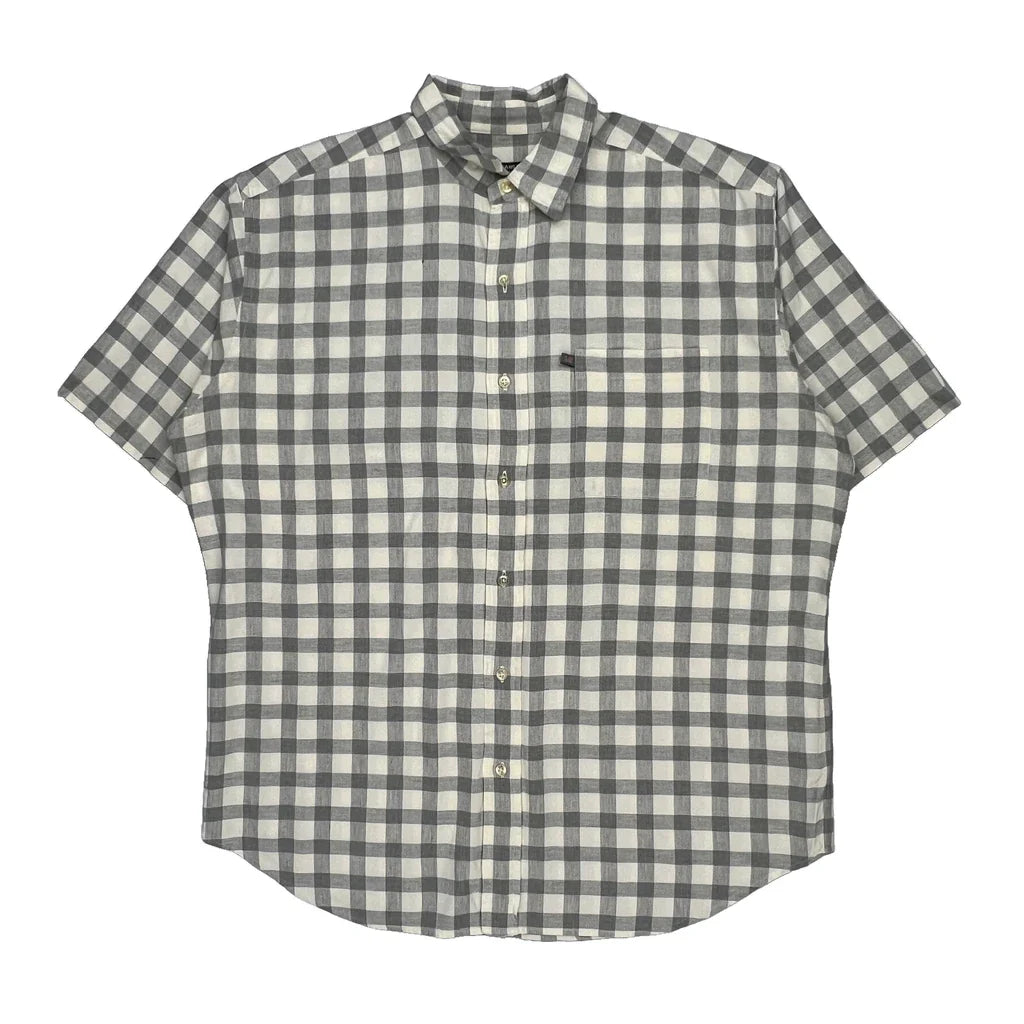 Ralph Lauren Checked Short Sleeve Shirt - Large Grey Cotton Refurbished - Thrifted (note: this is a term often used to describe second- refurbished available on Cerqular