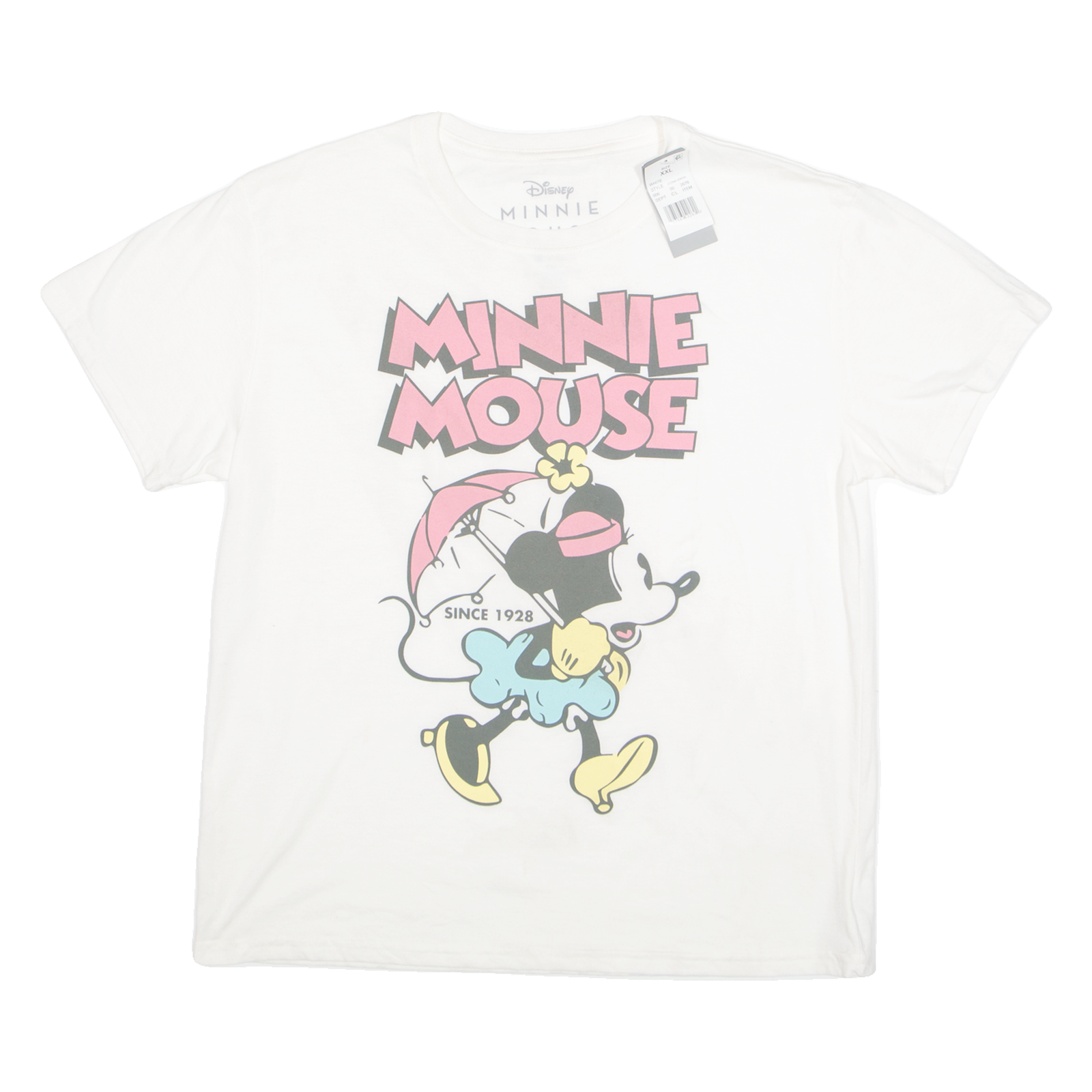 DISNEY Minnie Mouse Umbrella Womens T-Shirt White USA 2XL Refurbished - N/A refurbished available on Cerqular