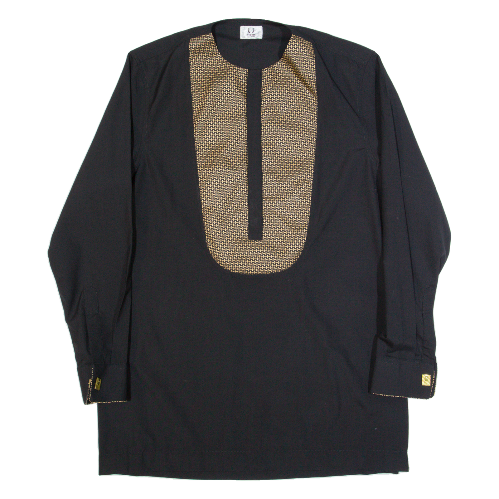 KEZEM Tunic Mens Plain Shirt Black Long Sleeve M Refurbished - N/A refurbished available on Cerqular