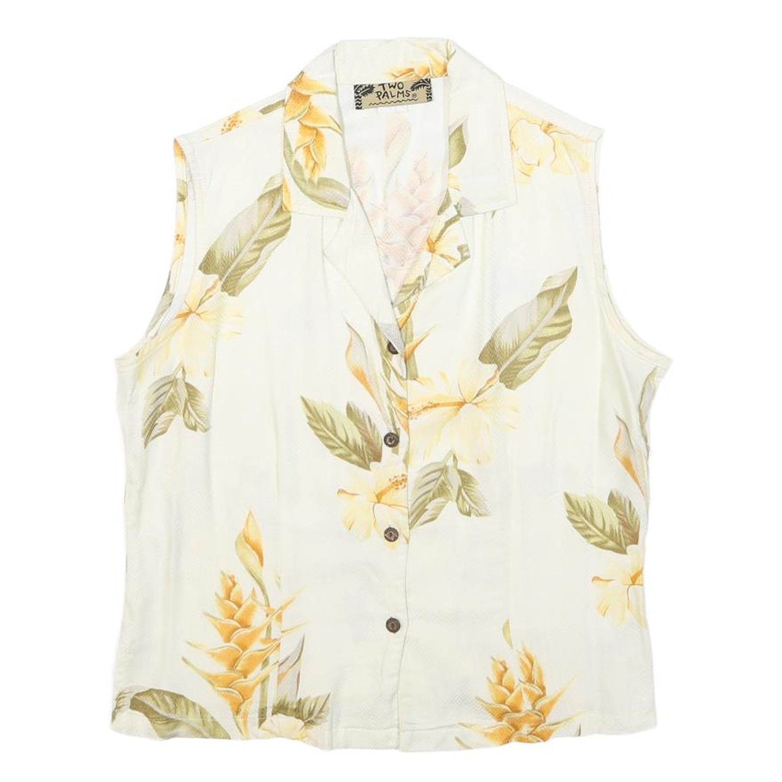 Buy TWO PALMS Womens Cream & Yellow Floral Sleeveless Shirt S Button Up Summer Refurbished - $19.49 TWO PALMS Womens Cream & Yellow Floral Sleeveless Shirt S Button Up Summer Refurbished - N/A refurbished available on Cerqular