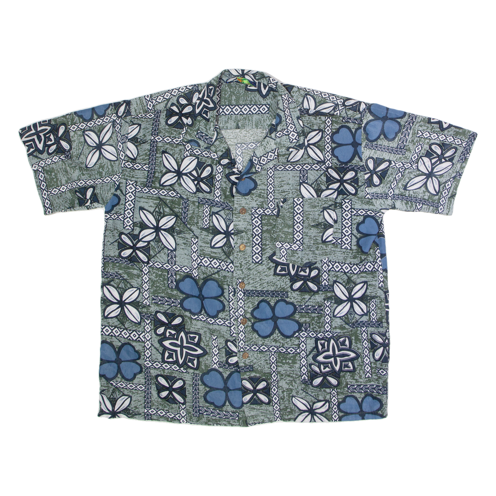 Buy ROUNDY BAY Mens Hawaiian Shirt Green 90s Floral XL Refurbished - $18.19 ROUNDY BAY Mens Hawaiian Shirt Green 90s Floral XL Refurbished - N/A refurbished available on Cerqular