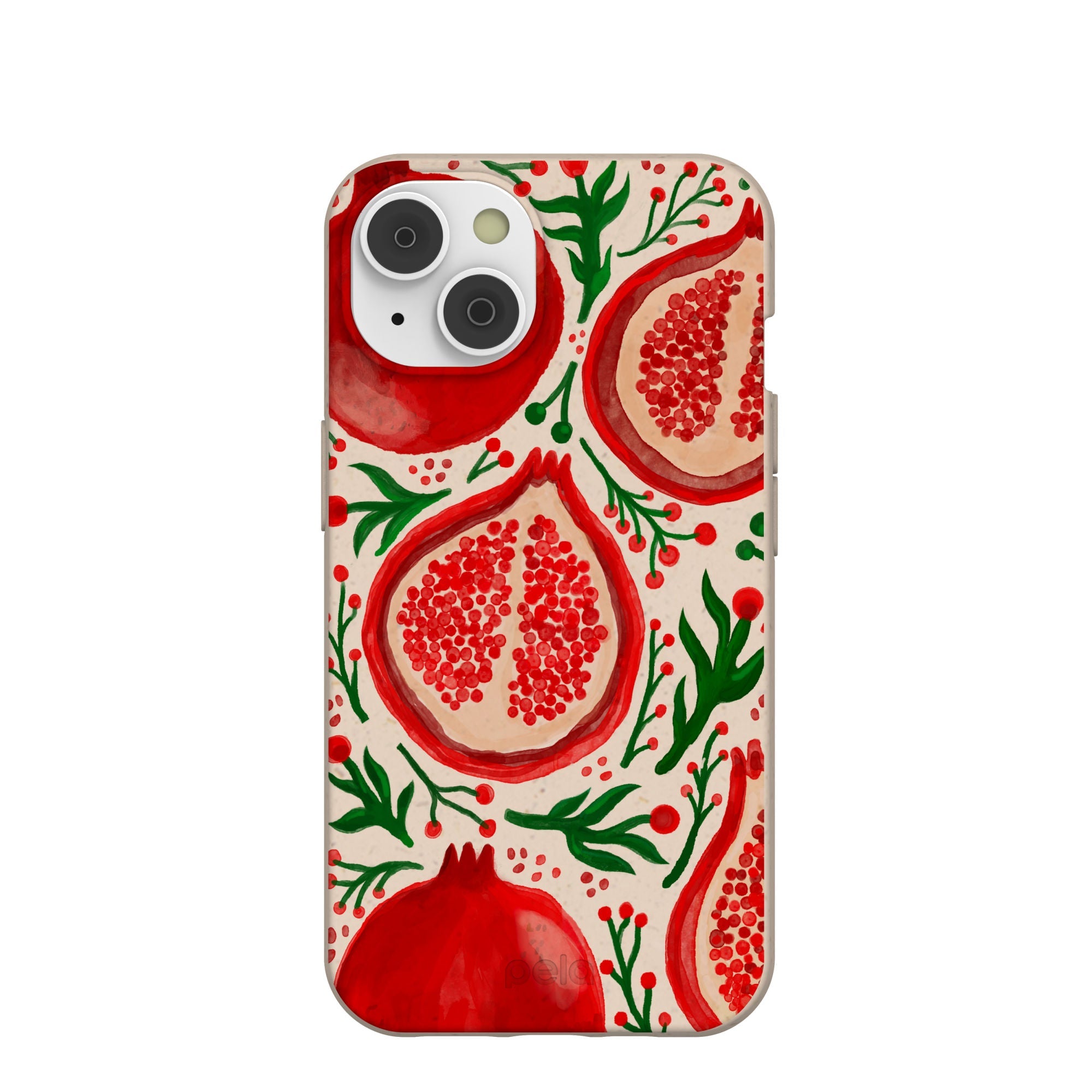 Seashell Pomegranate Cheer iPhone 14/16e Case Refurbished - Pela Case refurbished available on Cerqular
