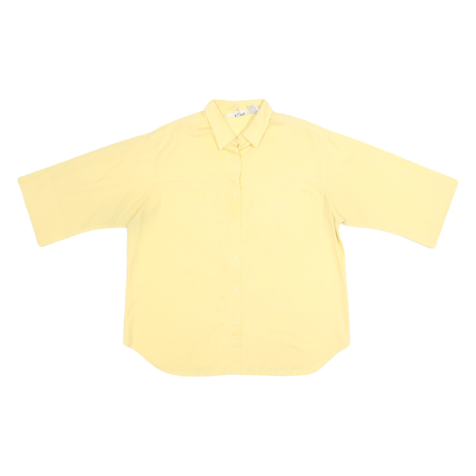 GOLDEN WINGS Womens Yellow Shirt L Cotton Blend Casual Button Down Refurbished - N/A refurbished available on Cerqular