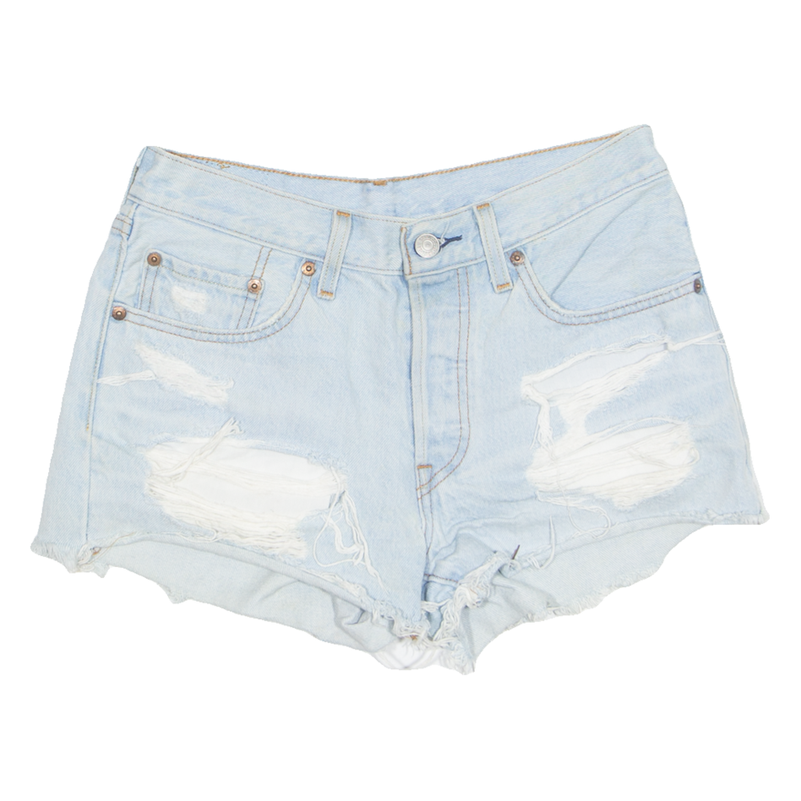 LEVI'S Cut Off 501 Distressed Womens Denim Shorts Blue S W28 Refurbished - N/A refurbished available on Cerqular
