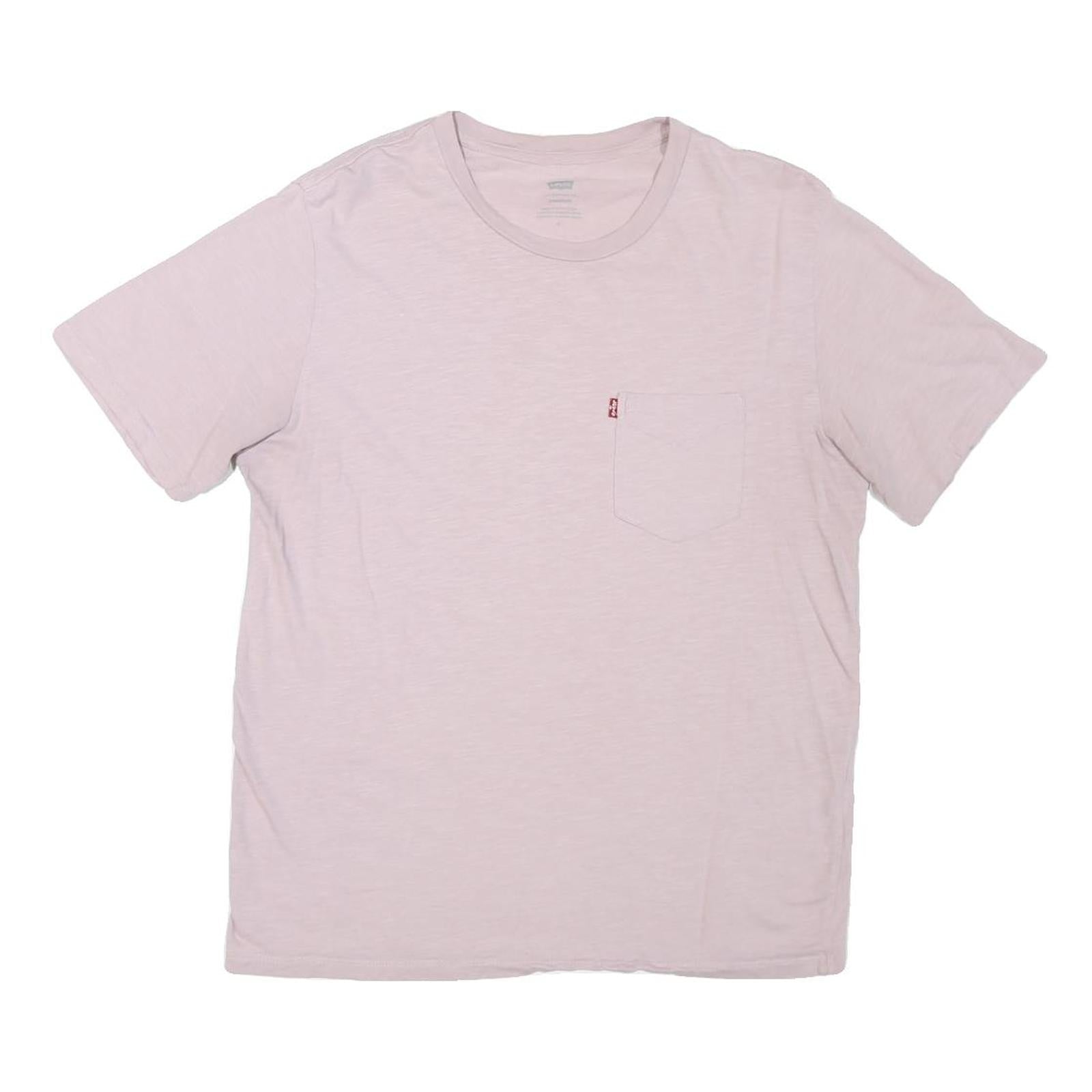 LEVI'S Mens Pink & Light Pink Plain T-Shirt M Short Sleeve Crew Neck Casual Refurbished - N/A refurbished available on Cerqular
