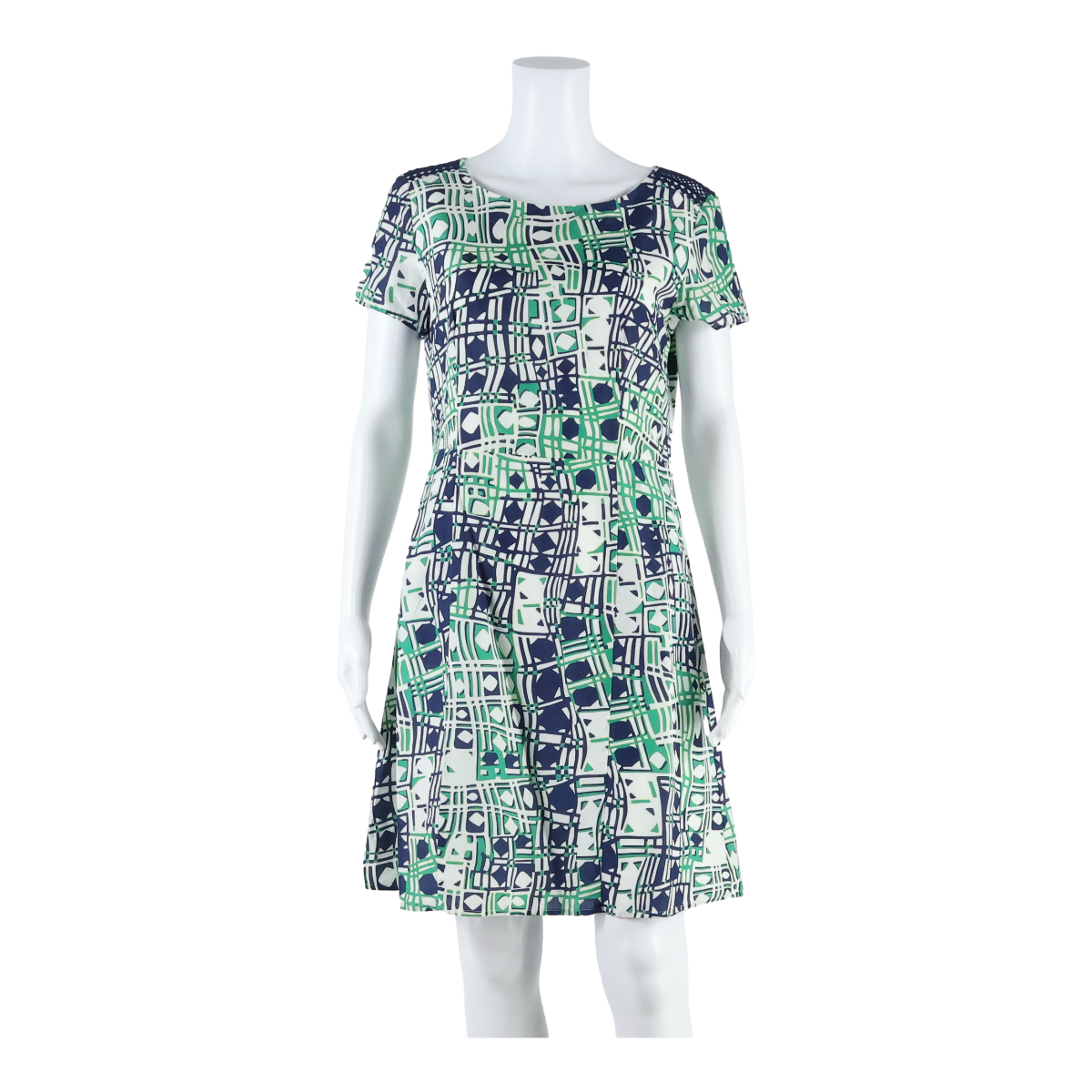 Buy LOOXENT Lined Womens A-Line Dress White Geometric Short Sleeve Midi UK 12 Refurbished - $27.29 LOOXENT Lined Womens A-Line Dress White Geometric Short Sleeve Midi UK 12 Refurbished - N/A refurbished available on Cerqular
