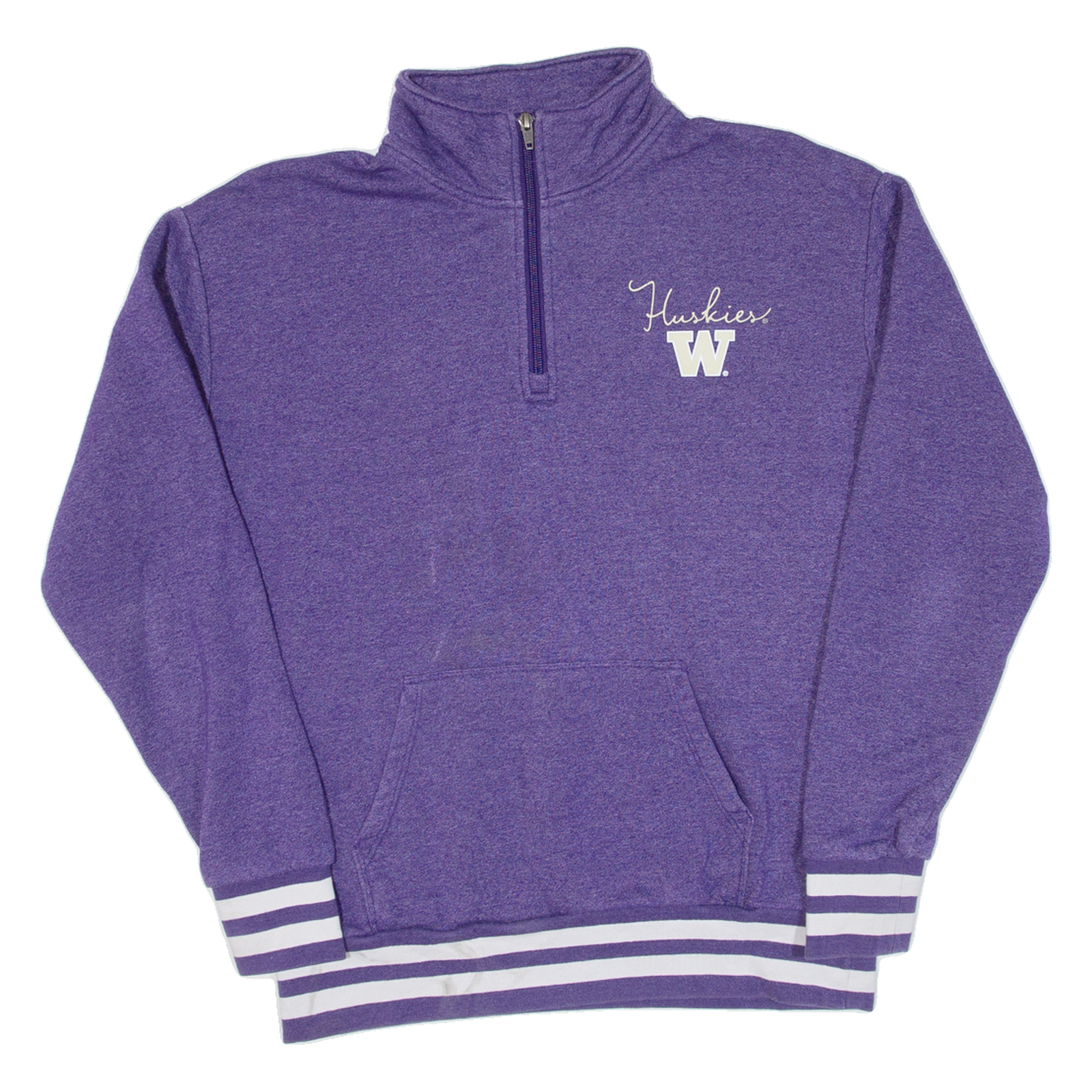 CHAMPION Womens Sweatshirt Purple 1/4 Zip M Refurbished - N/A refurbished available on Cerqular