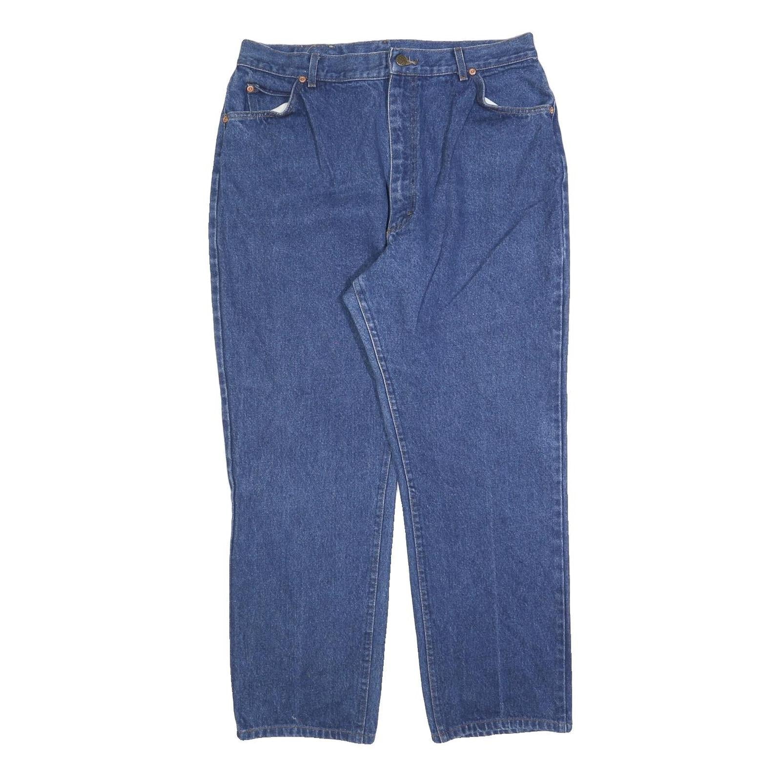 LEE Womens Blue Regular Straight Denim W34 L28 Zip Cotton Blend Classic Jeans Refurbished - N/A refurbished available on Cerqular