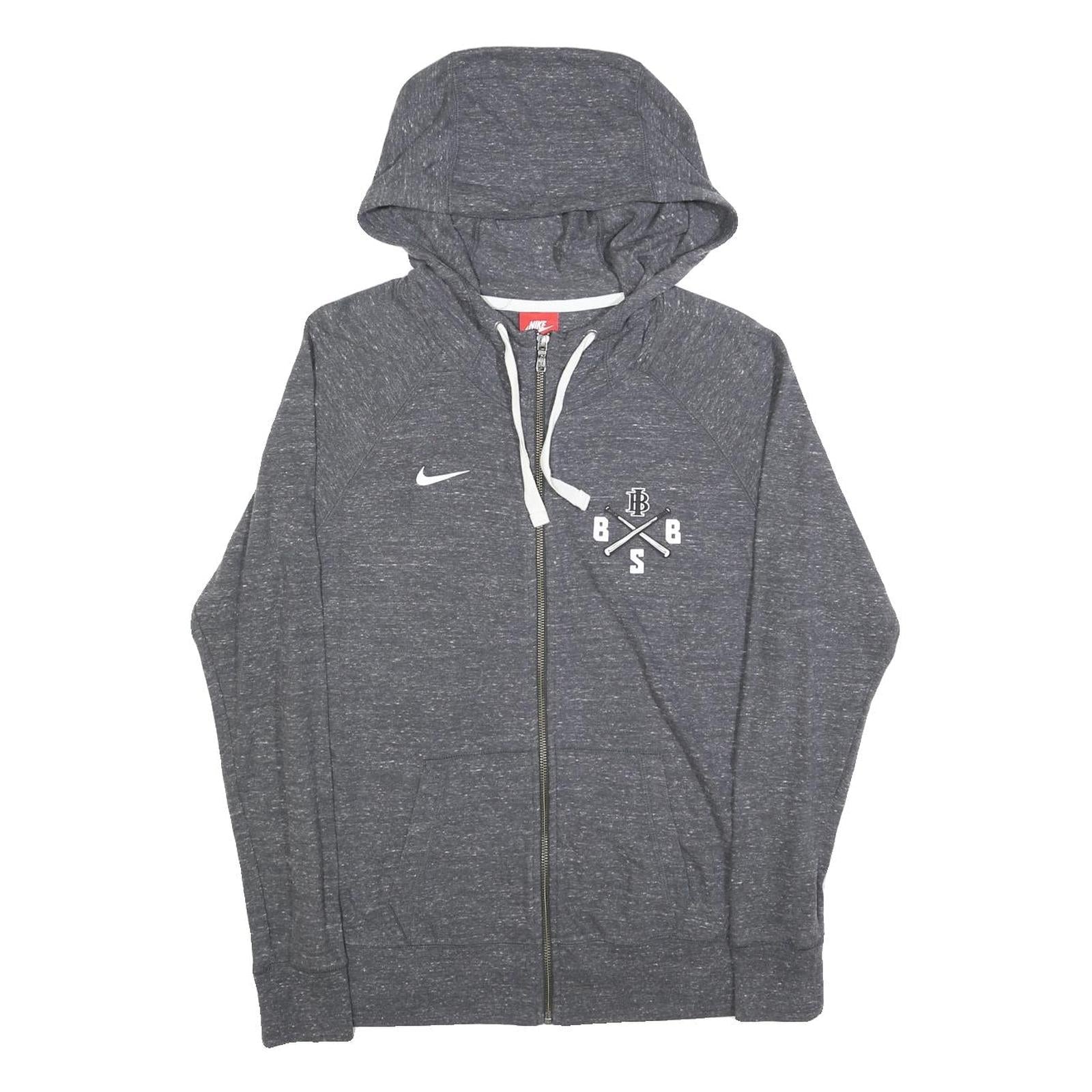 NIKE Mens Grey Heather Zip Up Hoodie L Cotton Blend Casual Sports Style Refurbished - N/A refurbished available on Cerqular