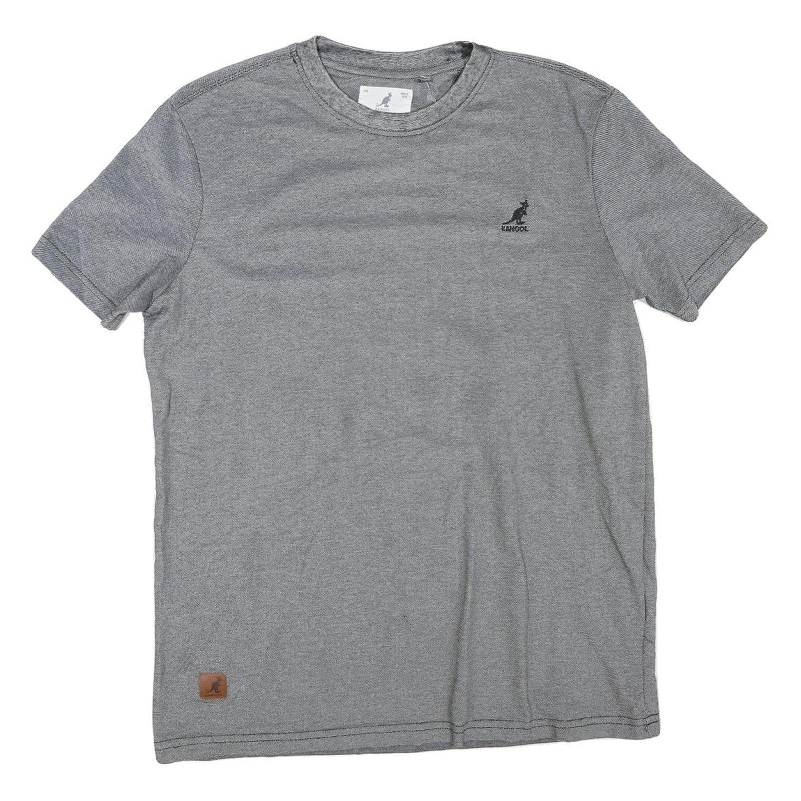 KANGOL Mens Grey S Short Sleeve Crew Neck Cotton Blend Graphic T-Shirt Refurbished - N/A refurbished available on Cerqular