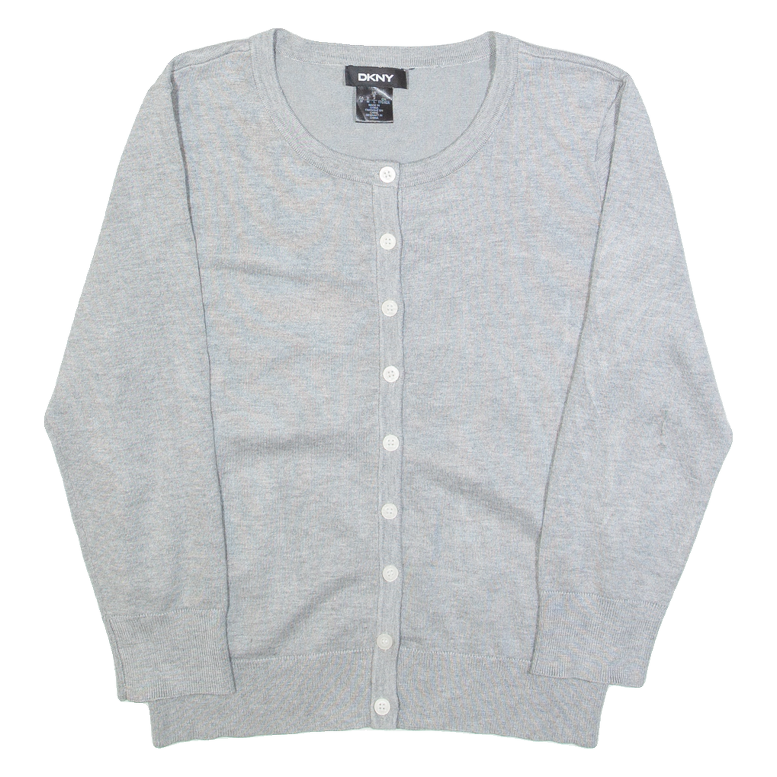 DKNY Womens Cardigan Grey Tight Knit M Refurbished - N/A refurbished available on Cerqular
