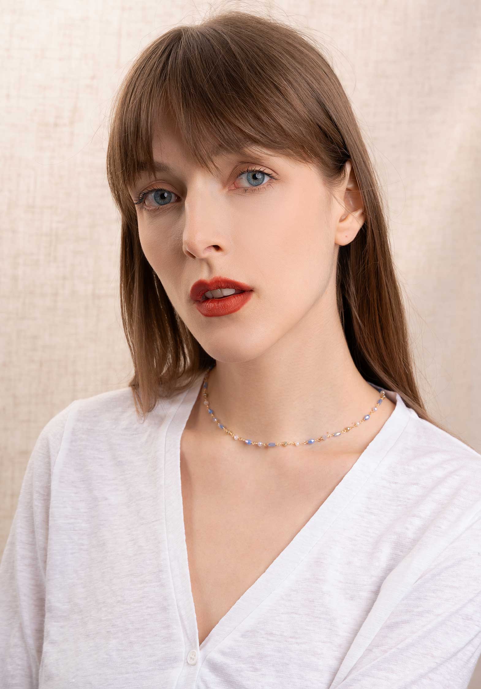 Necklace Cfla6 Lavande | Color: LAVANDE | Size: U Refurbished - Rue Madame is a known brand, and the standardized name is " refurbished available on Cerqular