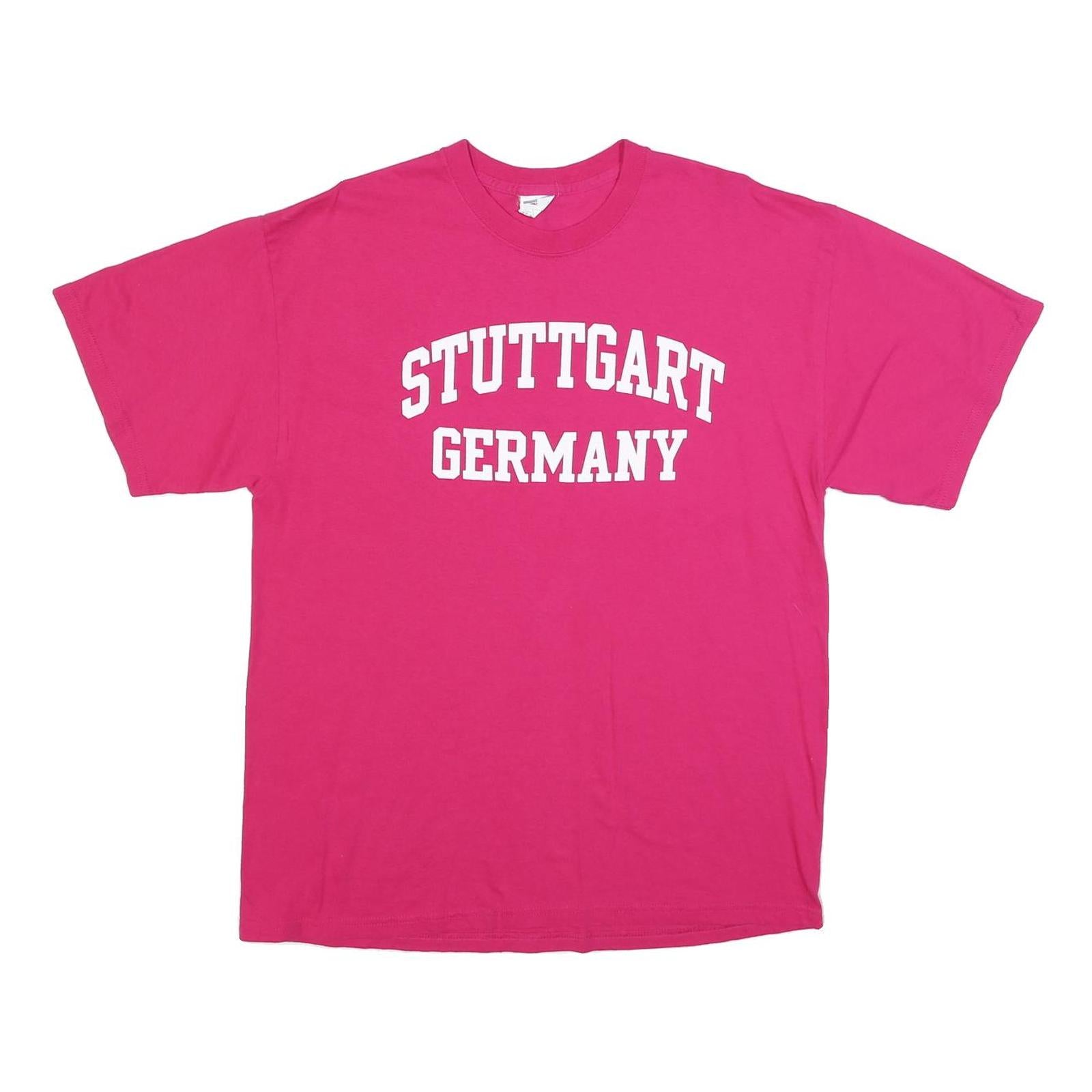 SOFFE Mens Pink Stuttgart Germany Graphic T-Shirt L Short Sleeve Crew Neck Refurbished - N/A refurbished available on Cerqular