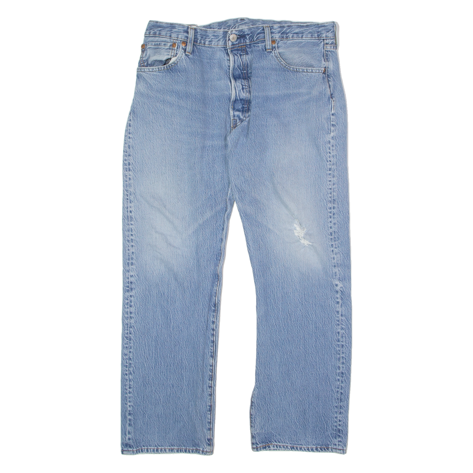 LEVI'S 501 BIG E Jeans Distressed Mens Blue Regular Straight Stone Wash W34 L27 Refurbished - N/A refurbished available on Cerqular