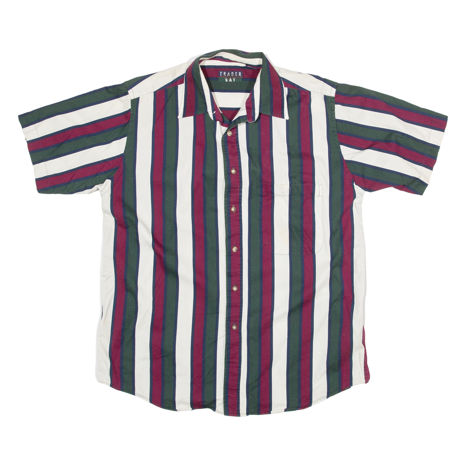 TRADER BAY Mens Shirt White Striped M Refurbished - N/A refurbished available on Cerqular