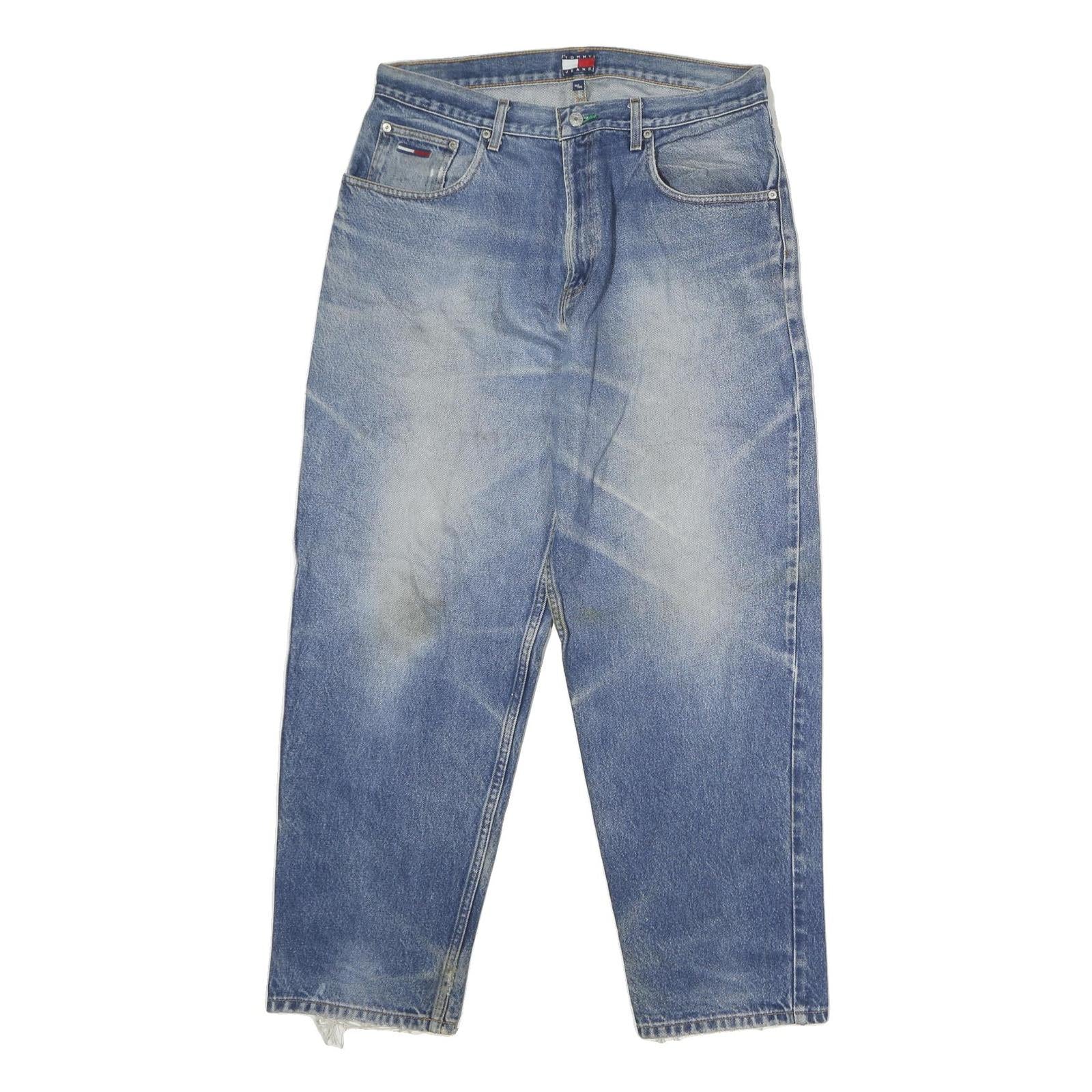 TOMMY JEANS Mens Regular Fit Blue Denim Jeans W36 L30 Classic Cotton Zip Refurbished - N/A refurbished available on Cerqular