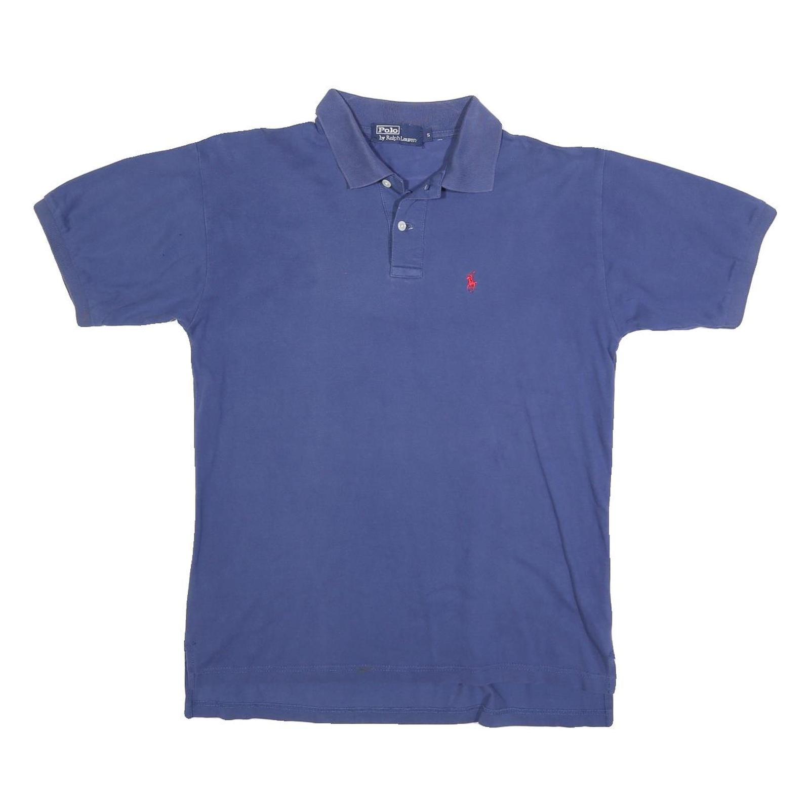 POLO RALPH LAUREN Mens Blue Short Sleeve Plain S Cotton Blend Polo Shirt Refurbished - N/A refurbished available on Cerqular
