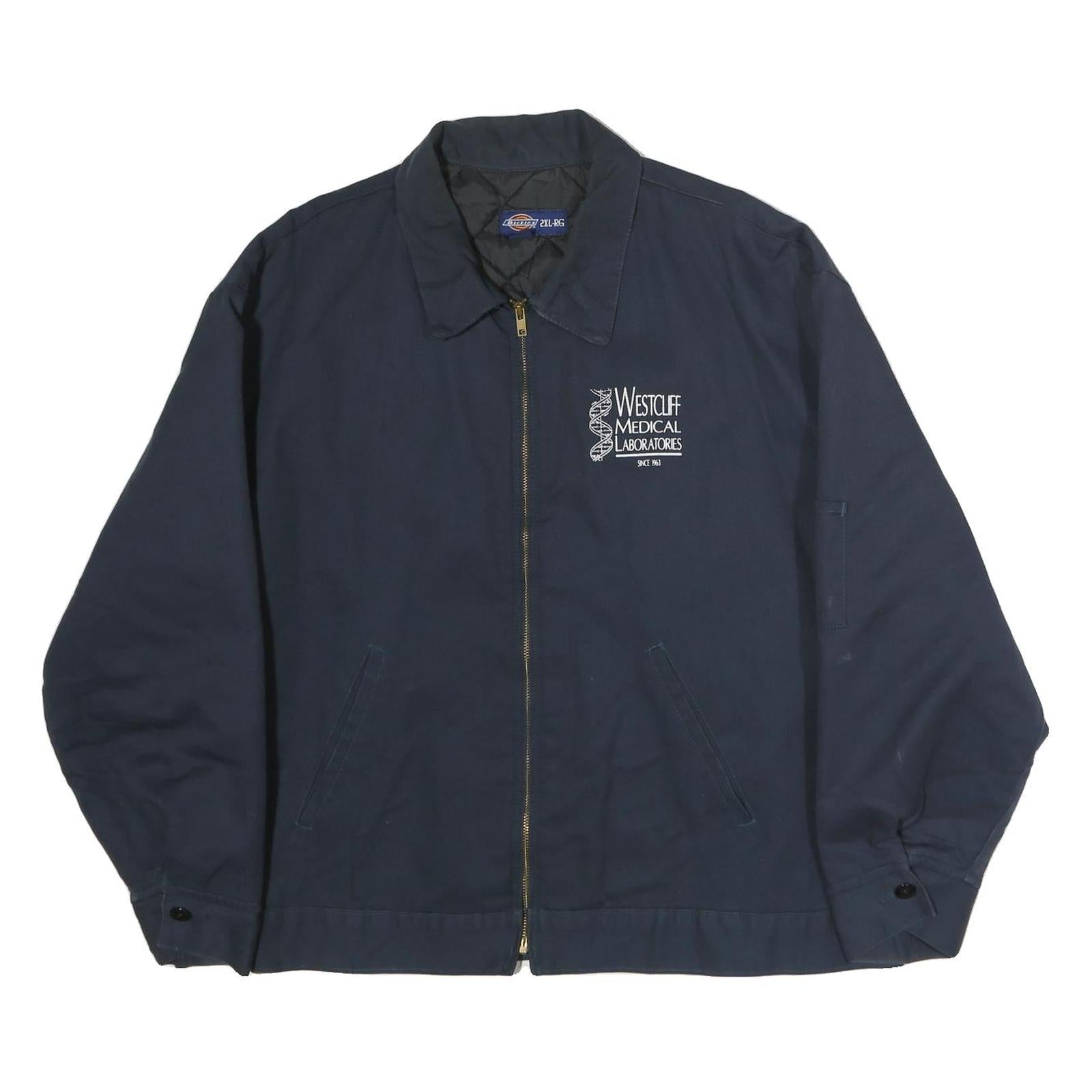 DICKIES Mens Blue Westcliff Medical Laboratories Cotton Jacket 2XL Zip Workwear Refurbished - N/A refurbished available on Cerqular