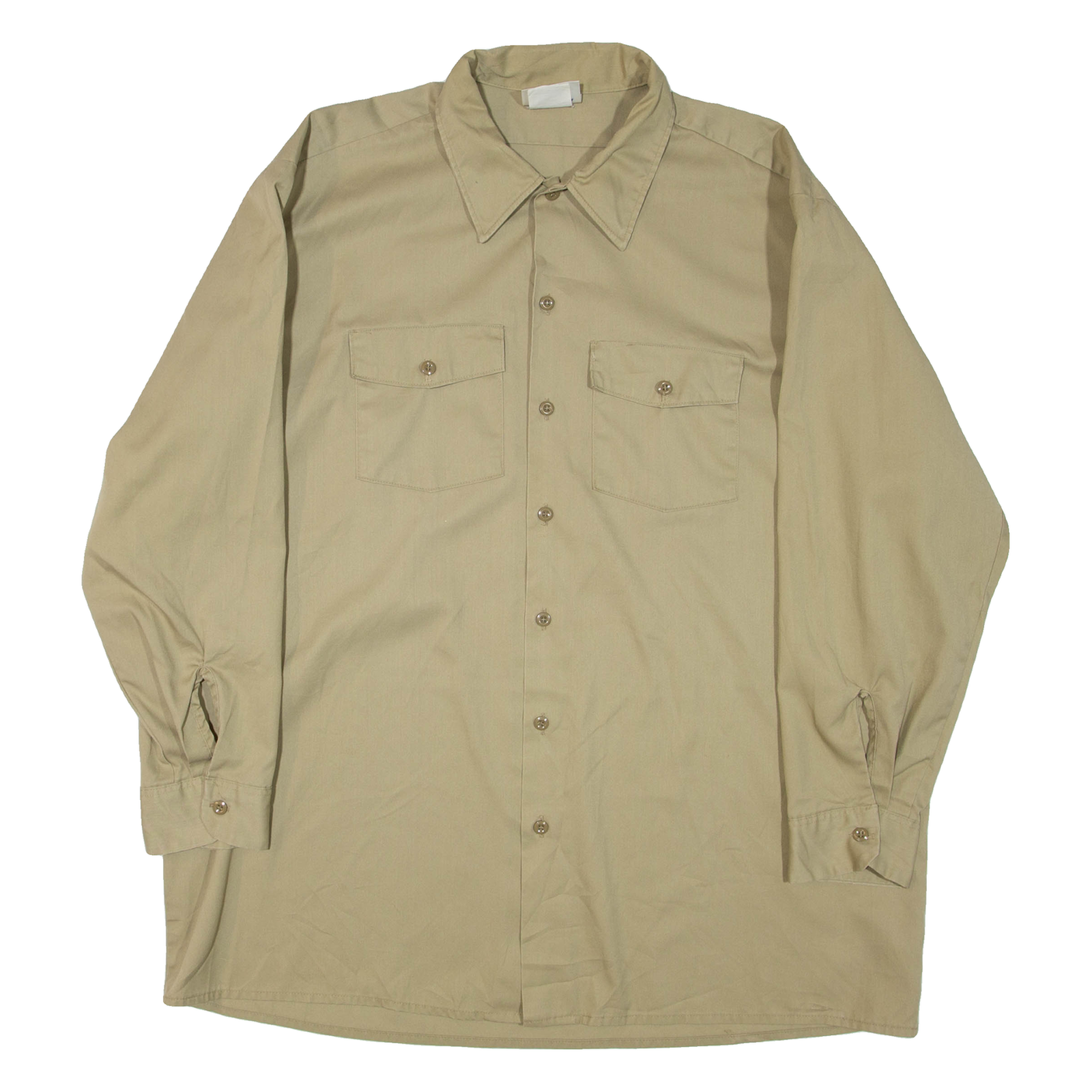 DICKIES Mens Plain Shirt Beige 3/4 Sleeve XL Refurbished - N/A refurbished available on Cerqular