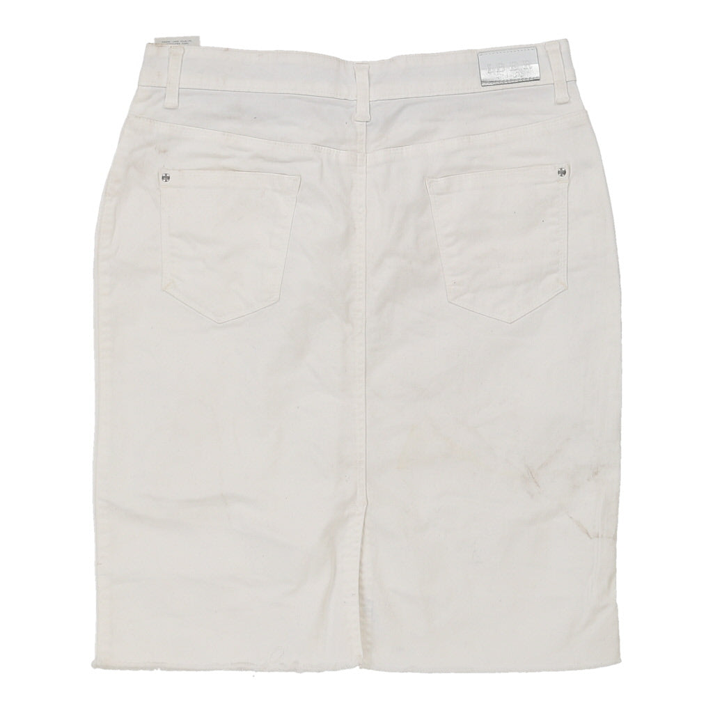 Iber Skirt - 30W UK 10 White Cotton Refurbished - Thrifted (note: this is a term often used to describe second- refurbished available on Cerqular