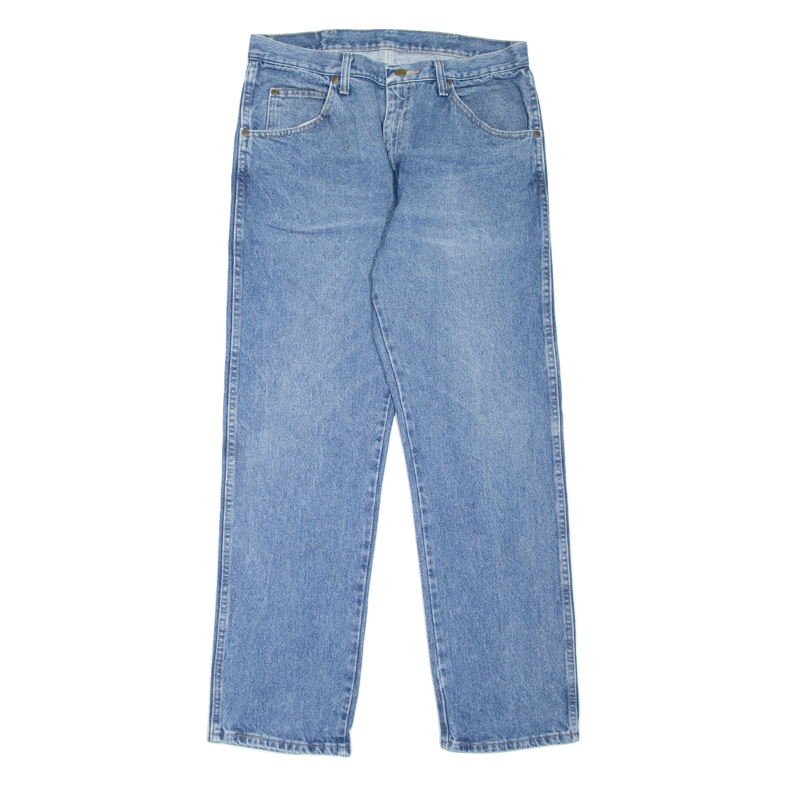 WRANGLER Mens Jeans Blue Regular Straight W34 L30 Refurbished - N/A refurbished available on Cerqular