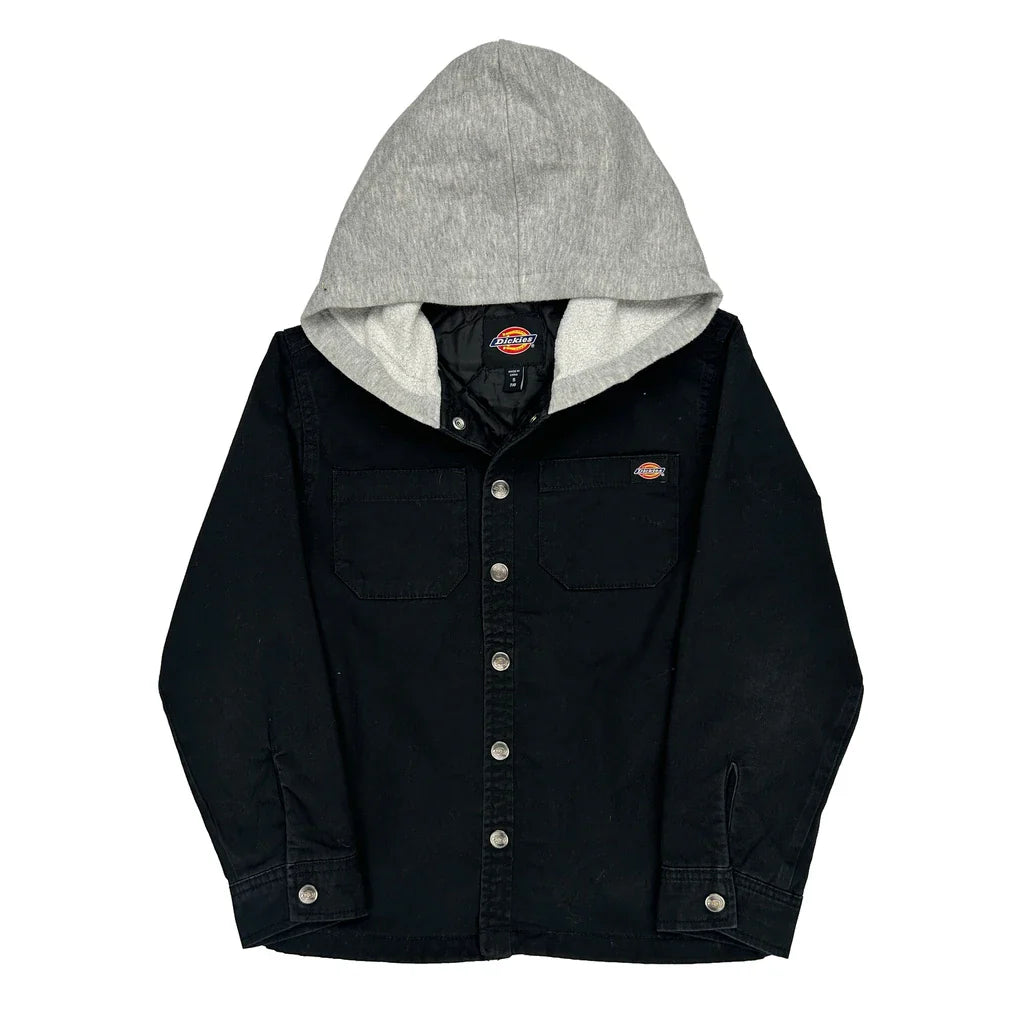 Age 7-8 Dickies Jacket - Small Black Cotton Refurbished - Thrifted (note: this is a term often used to describe second- refurbished available on Cerqular