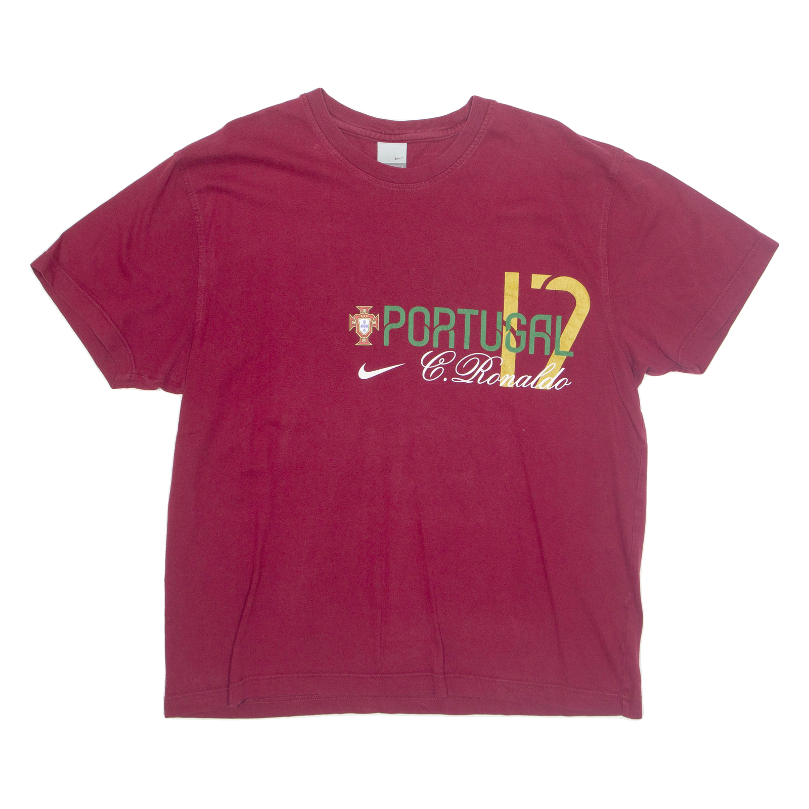 NIKE Portugal FC C.Ronaldo Mens Football Shirt T-Shirt Maroon XL Refurbished - N/A refurbished available on Cerqular