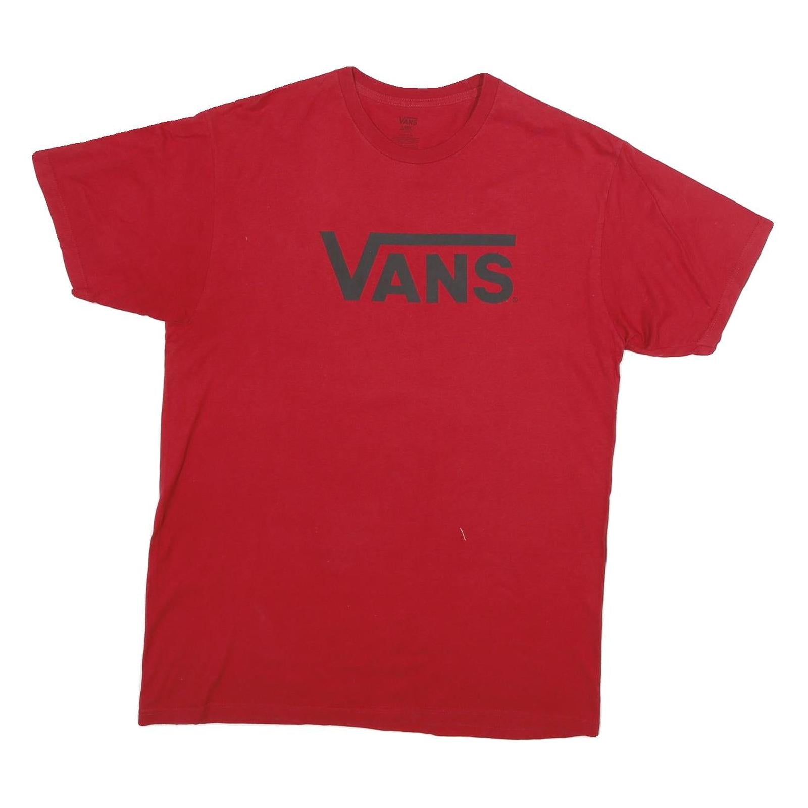 VANS Mens Red Classic Logo T-Shirt L Short Sleeve Crew Neck Cotton Casual Refurbished - N/A refurbished available on Cerqular