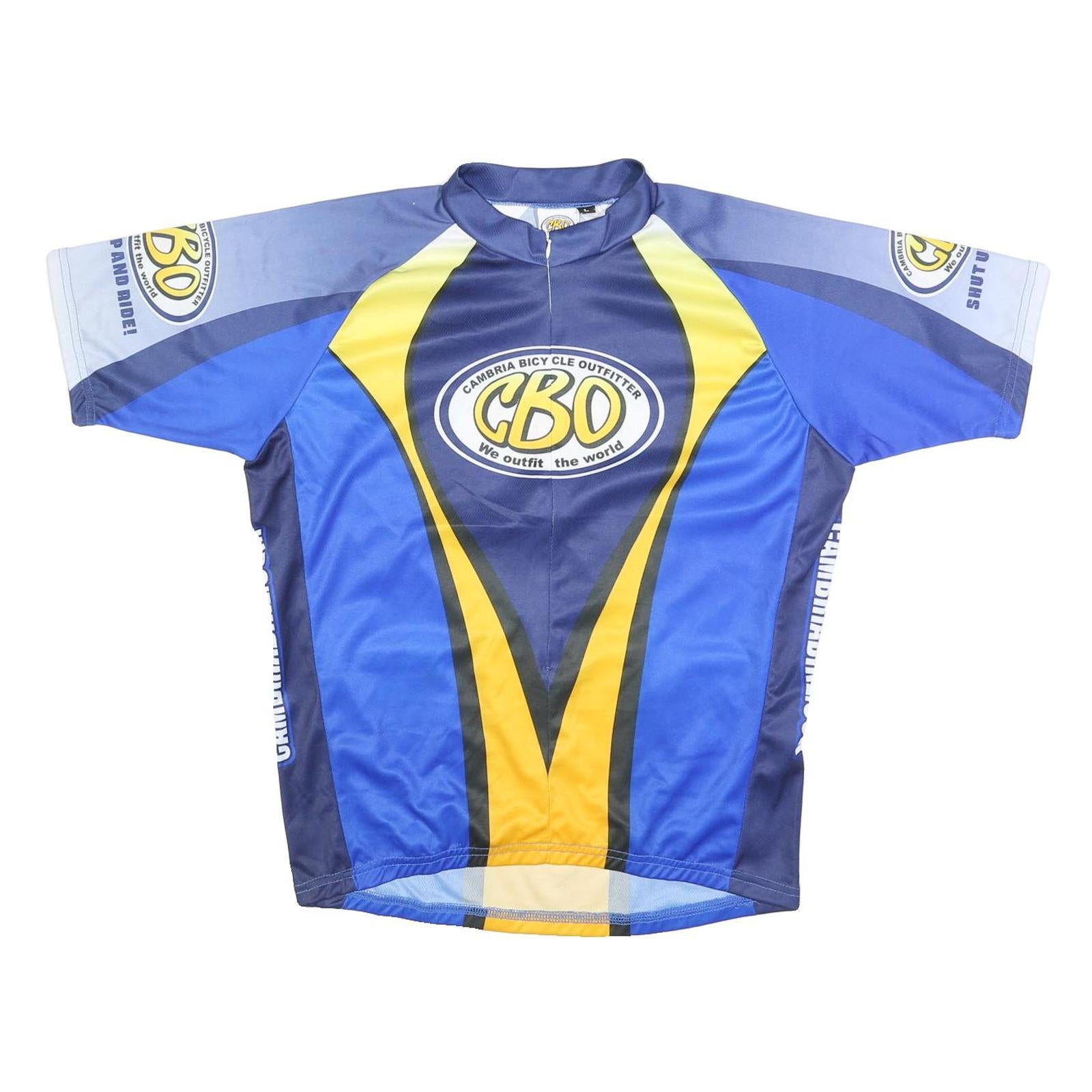 Buy CBO Mens Blue & Yellow Logo Cycling Jersey L Short Sleeve Round Neck Sports Refurbished - $23.39 CBO Mens Blue & Yellow Logo Cycling Jersey L Short Sleeve Round Neck Sports Refurbished - N/A refurbished available on Cerqular