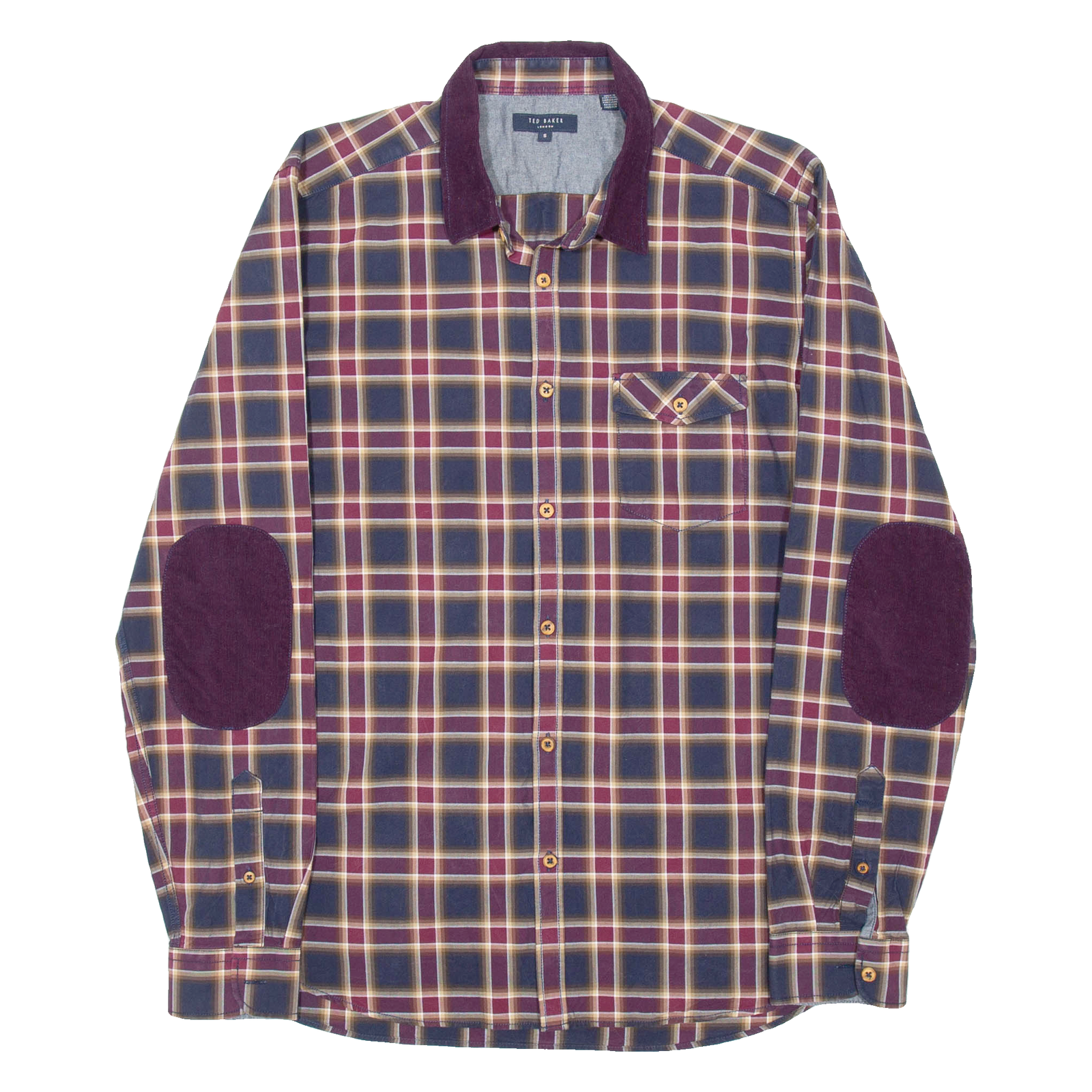 TED BAKER Mens Shirt Purple Plaid Long Sleeve L Refurbished - N/A refurbished available on Cerqular