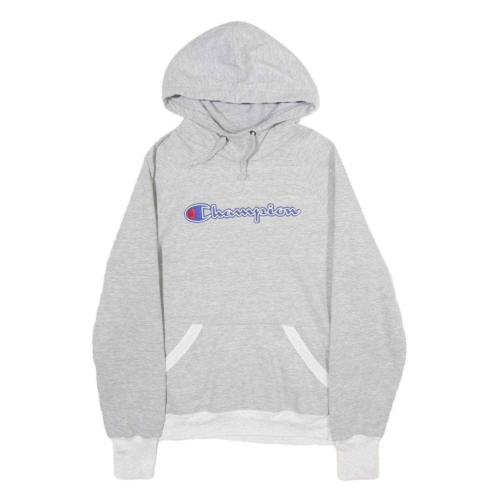 CHAMPION Mens Grey Cotton Blend Pullover Hoodie S Classic Logo Sweatshirt Refurbished - N/A refurbished available on Cerqular