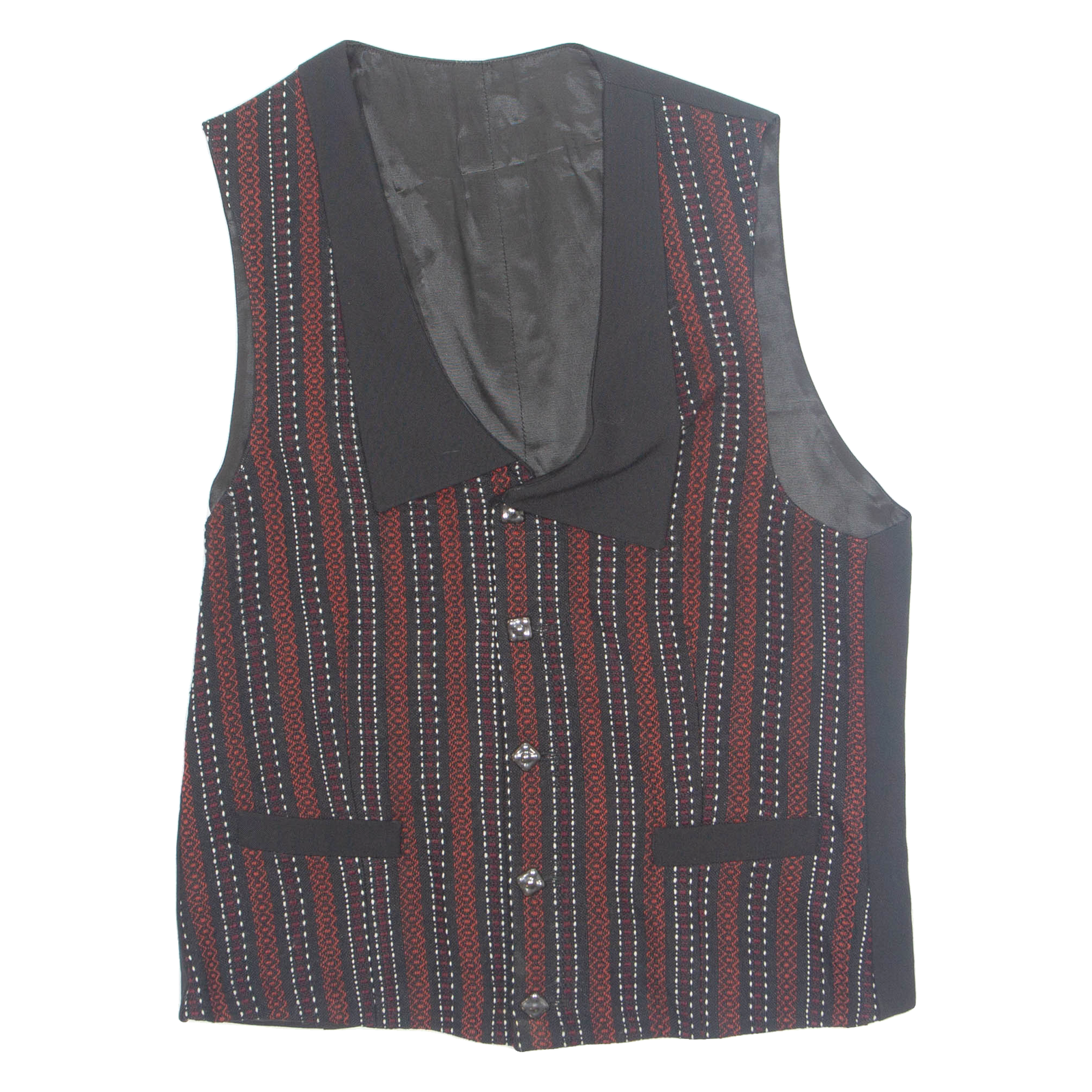 Womens Printed Waistcoat Black V-Neck Sleeveless Striped XL Refurbished - N/A refurbished available on Cerqular