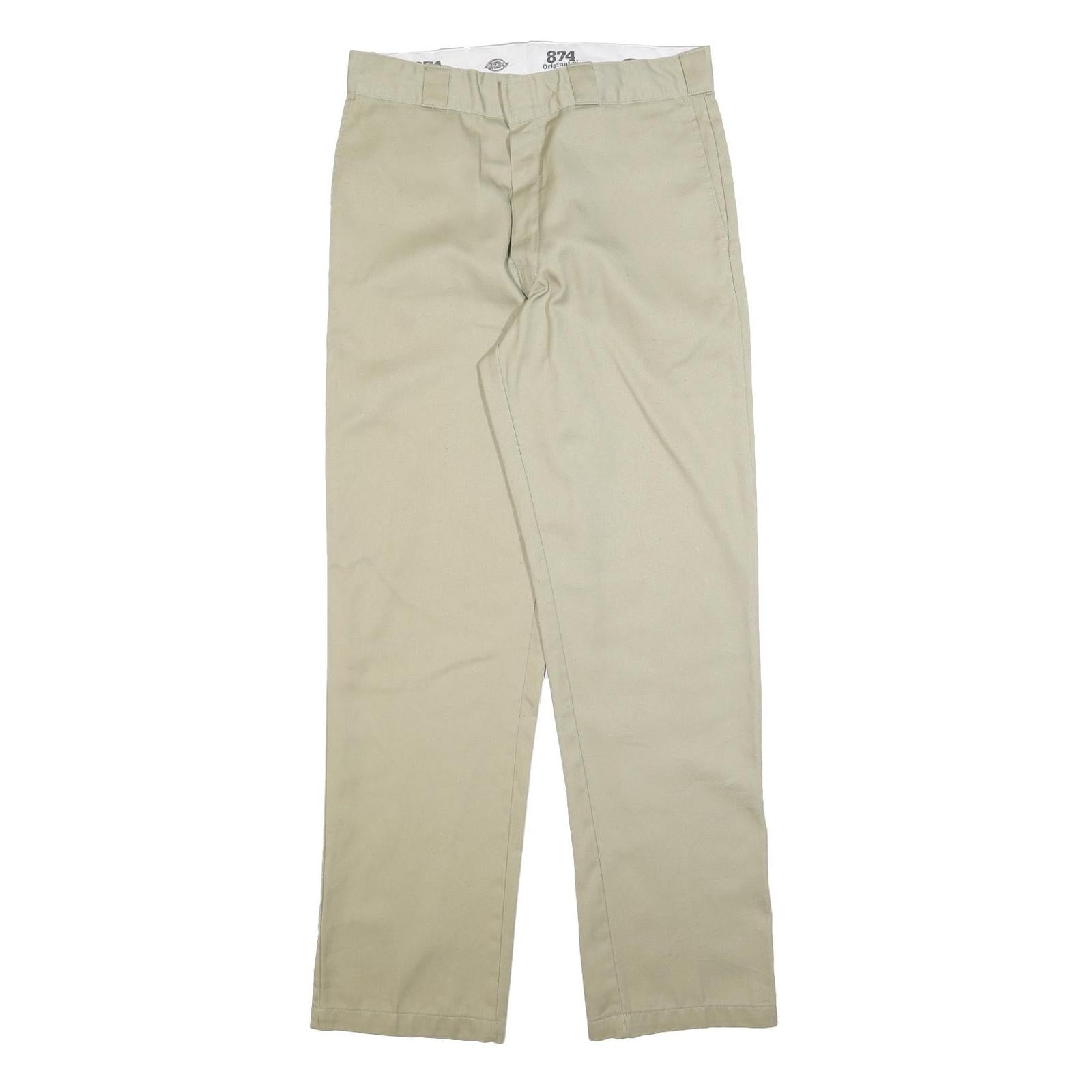 DICKIES Mens Cotton Blend Beige Regular Fit Straight Leg Trousers W34 L34 Refurbished - N/A refurbished available on Cerqular
