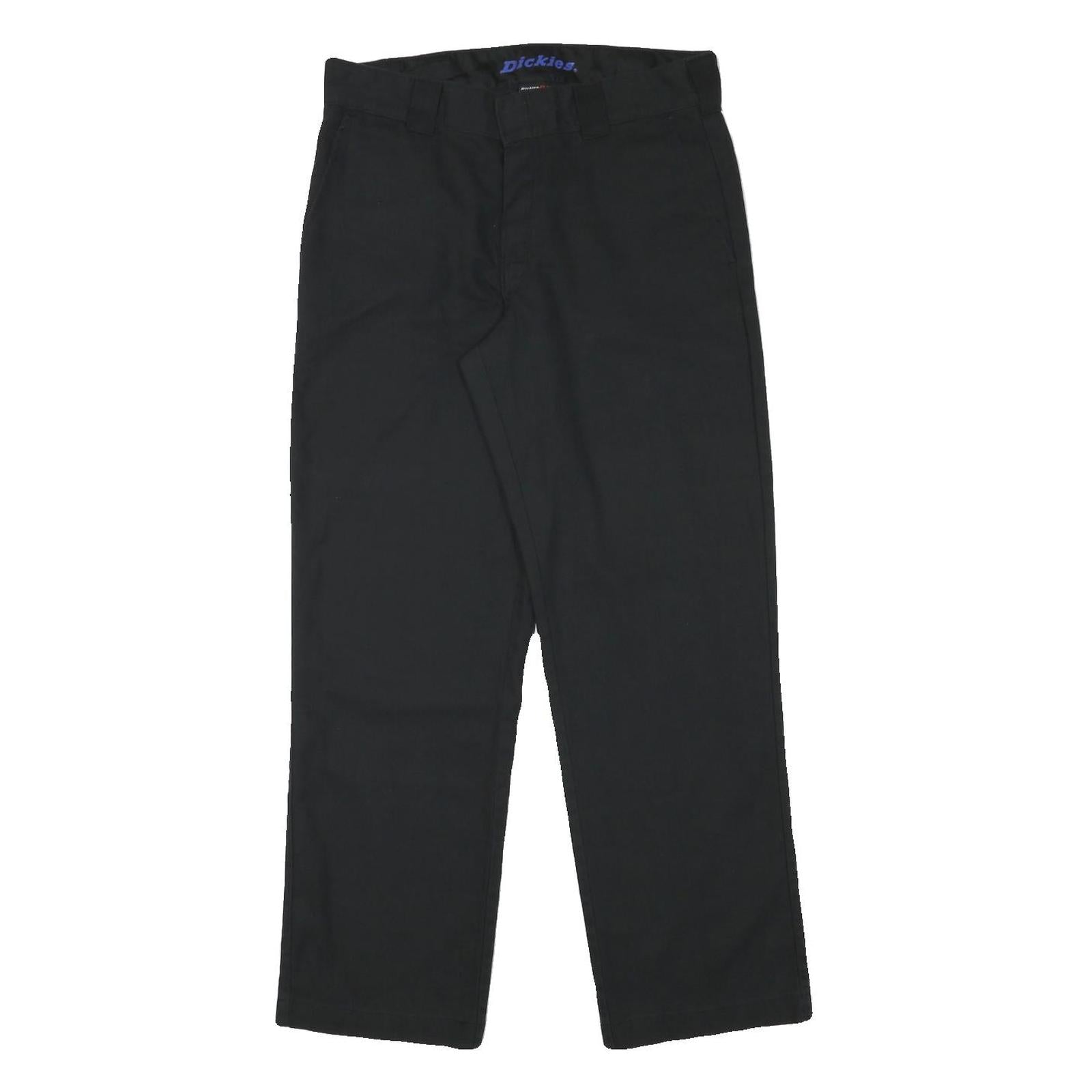 DICKIES Mens Cotton Blend Black Regular Straight Trousers W32 L30 Workwear Zip Refurbished - N/A refurbished available on Cerqular