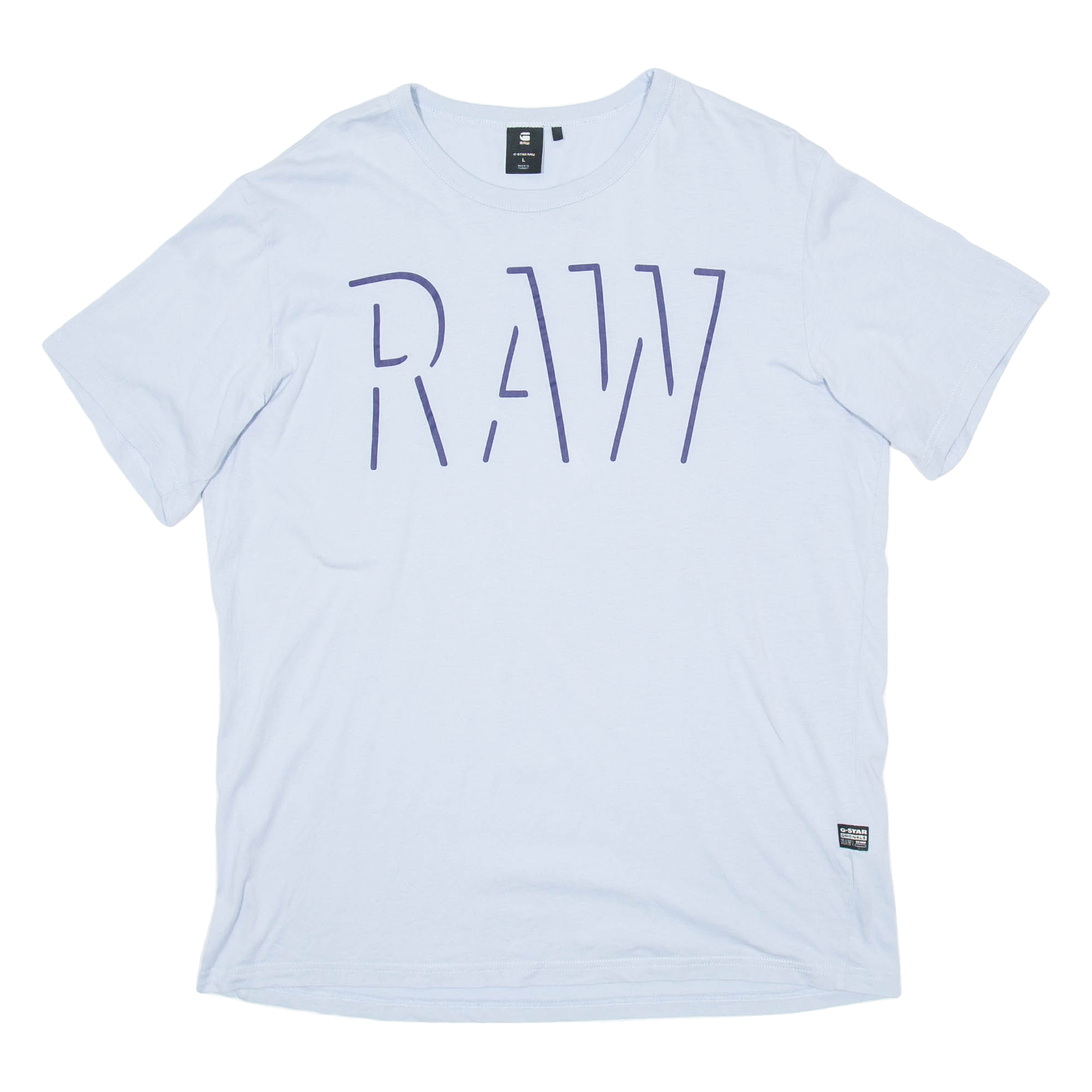 G-STAR RAW Mens T-Shirt Blue L Refurbished - N/A refurbished available on Cerqular