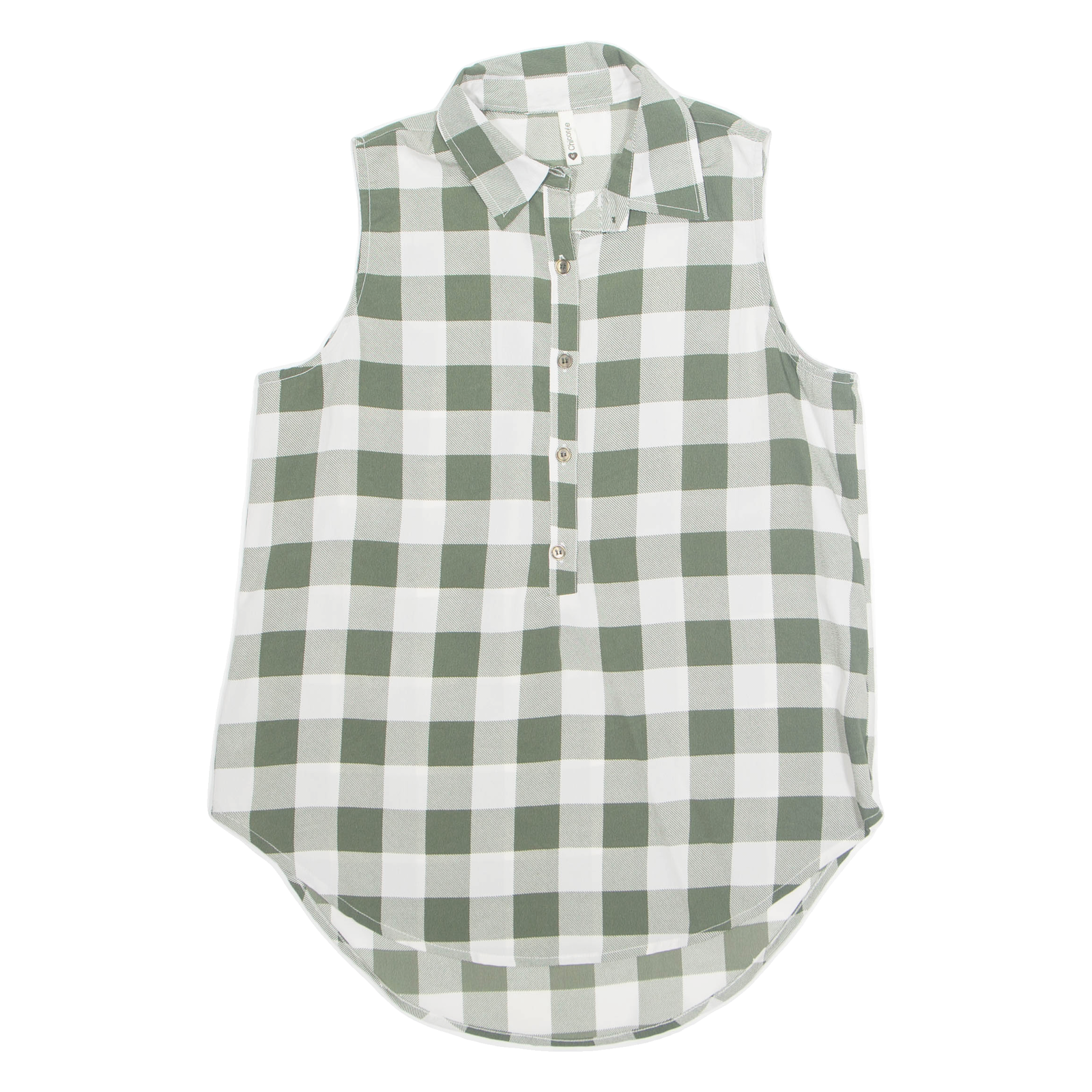 Buy CHICOREE Womens Printed Shirt Green Collared Sleeveless Check M Refurbished - $16.89 CHICOREE Womens Printed Shirt Green Collared Sleeveless Check M Refurbished - N/A refurbished available on Cerqular