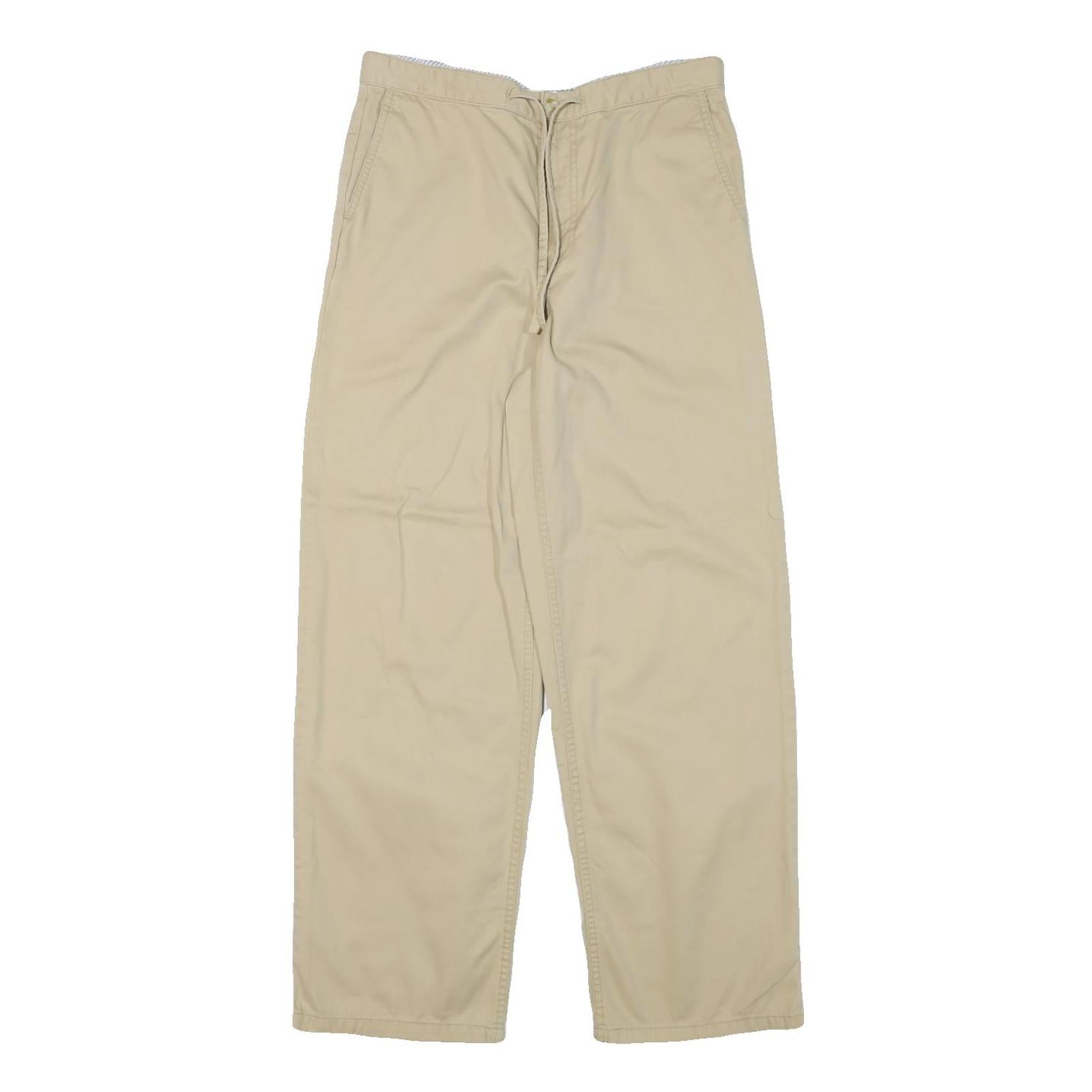 TOMMY HILFIGER Womens Cotton Blend Beige Relaxed Drawstring Trousers W29 L29 Refurbished - N/A refurbished available on Cerqular