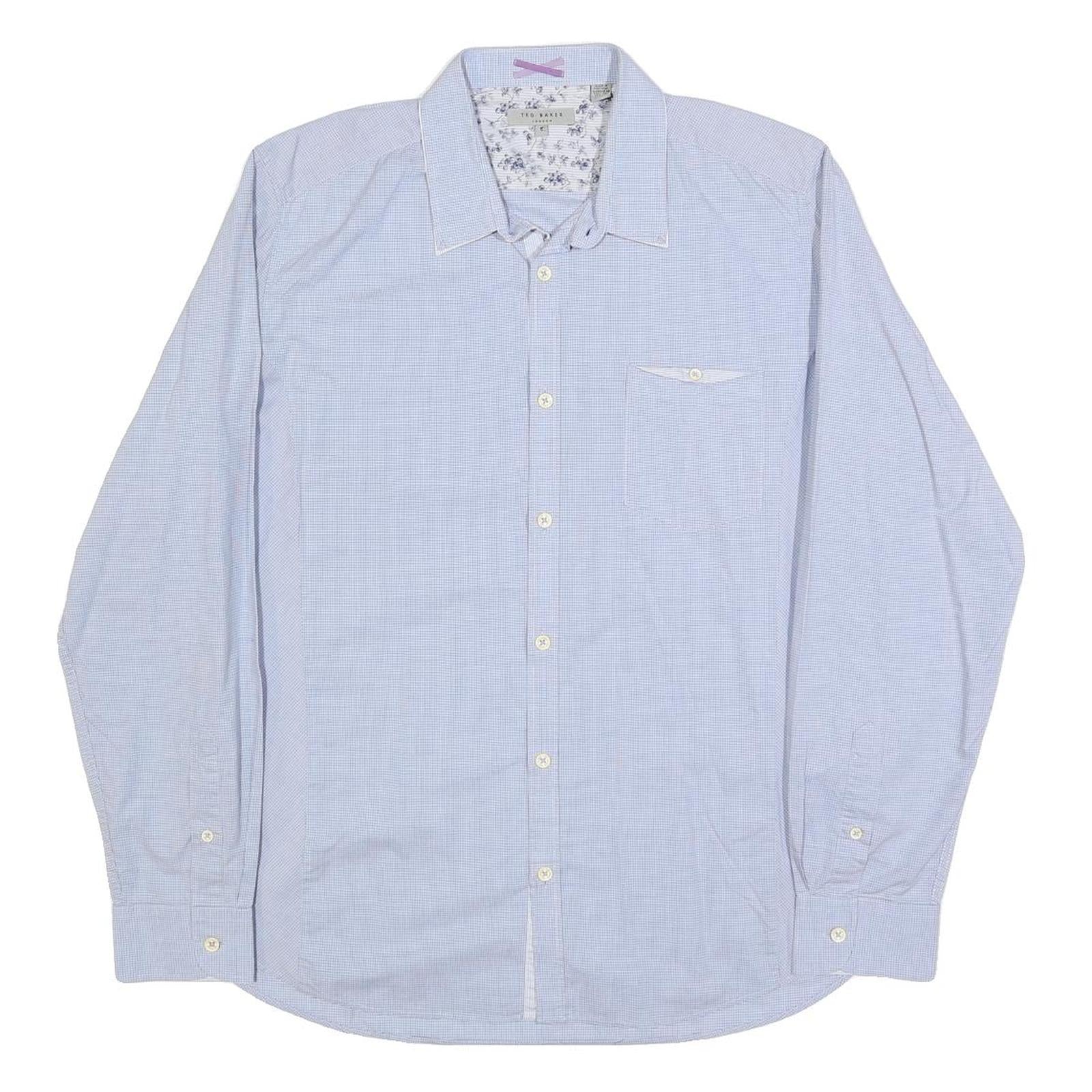Buy TED BAKER Mens Blue & White Check Shirt L Cotton Blend Long Sleeve Formal Refurbished - $32.49 TED BAKER Mens Blue & White Check Shirt L Cotton Blend Long Sleeve Formal Refurbished - N/A refurbished available on Cerqular