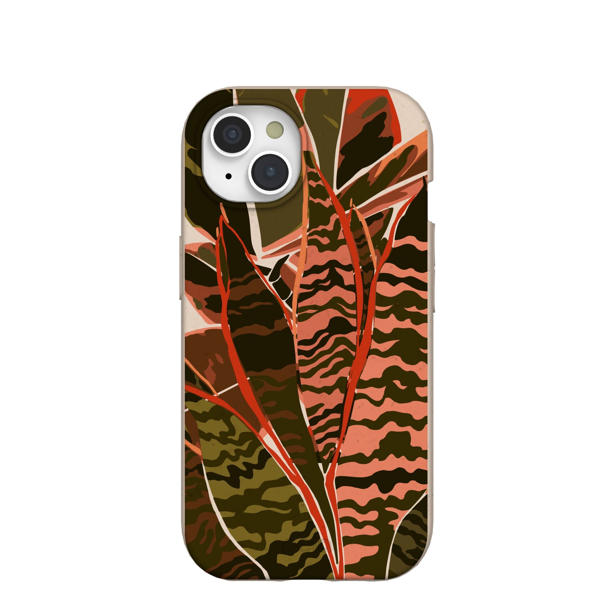 Seashell Foliage iPhone 15 Case Refurbished - Pela Case refurbished available on Cerqular