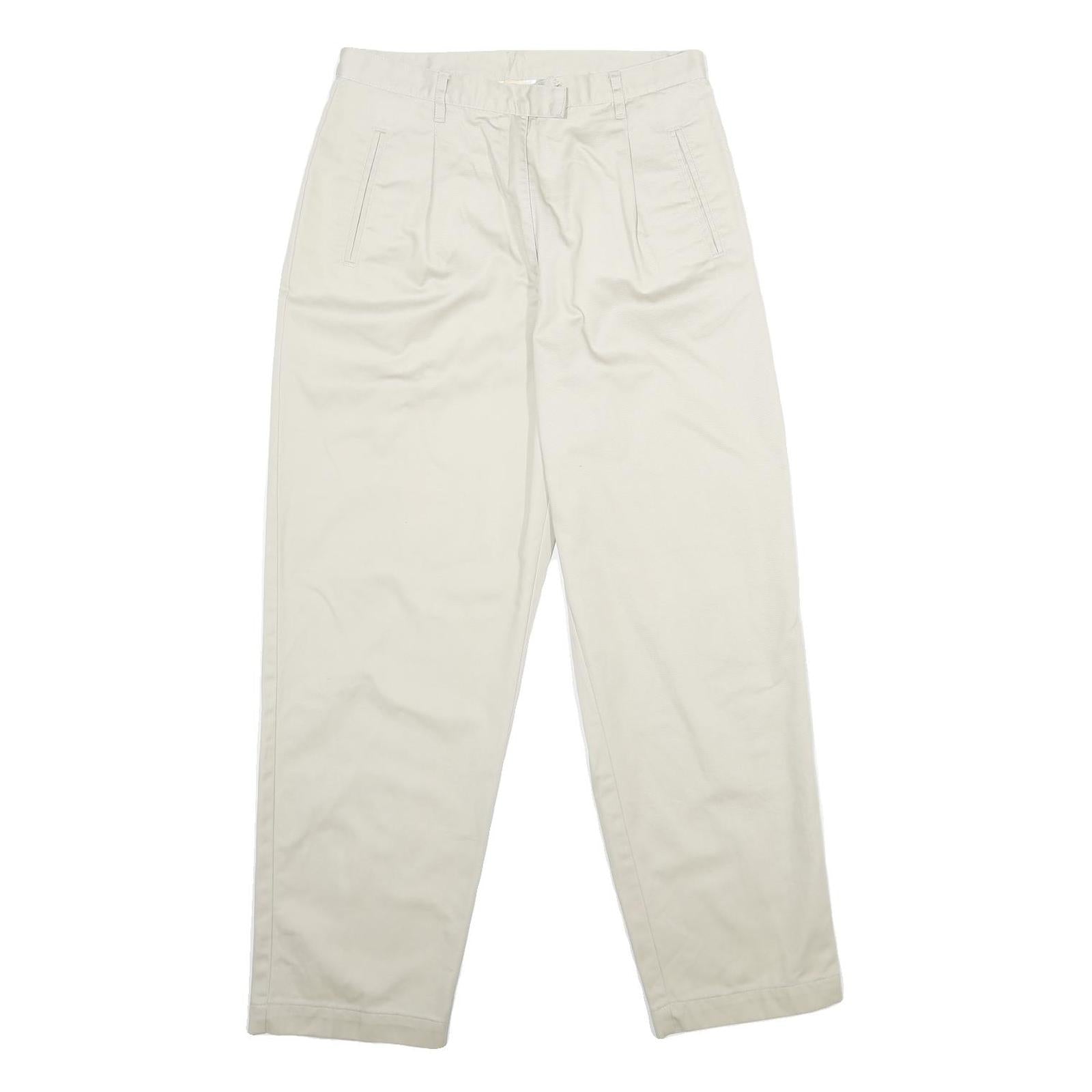 TALBOTS Womens Cotton Classic Beige Zipped Straight Trousers W30 L28 Refurbished - N/A refurbished available on Cerqular