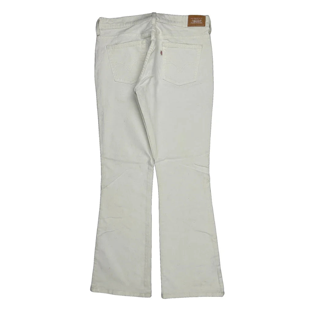 Levis Boot Cut Jeans - 33W UK 12 White Cotton Refurbished - Thrifted (note: this is a term often used to describe second- refurbished available on Cerqular
