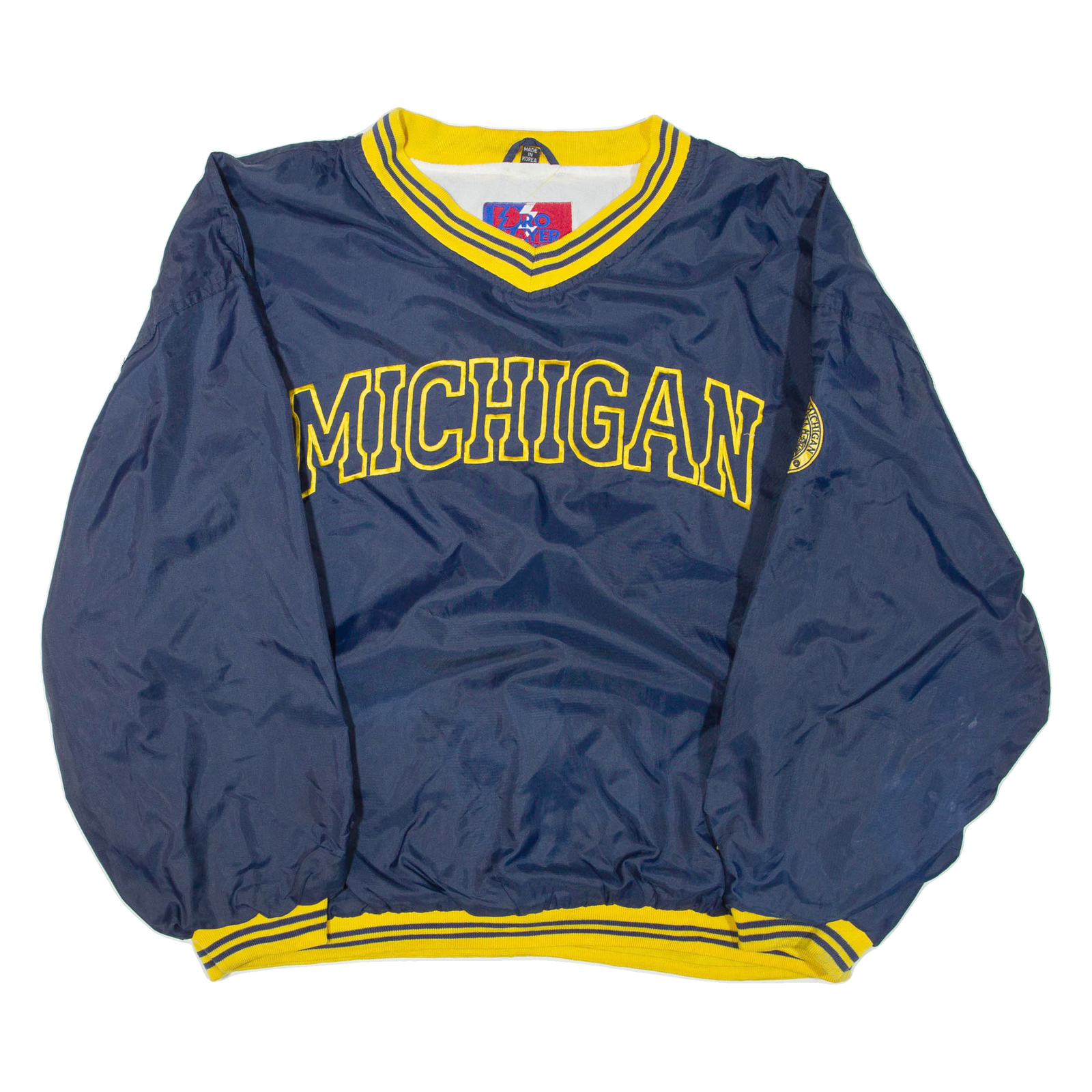 Michigan Mens Pullover Jacket Blue Nylon USA XL Refurbished - N/A refurbished available on Cerqular