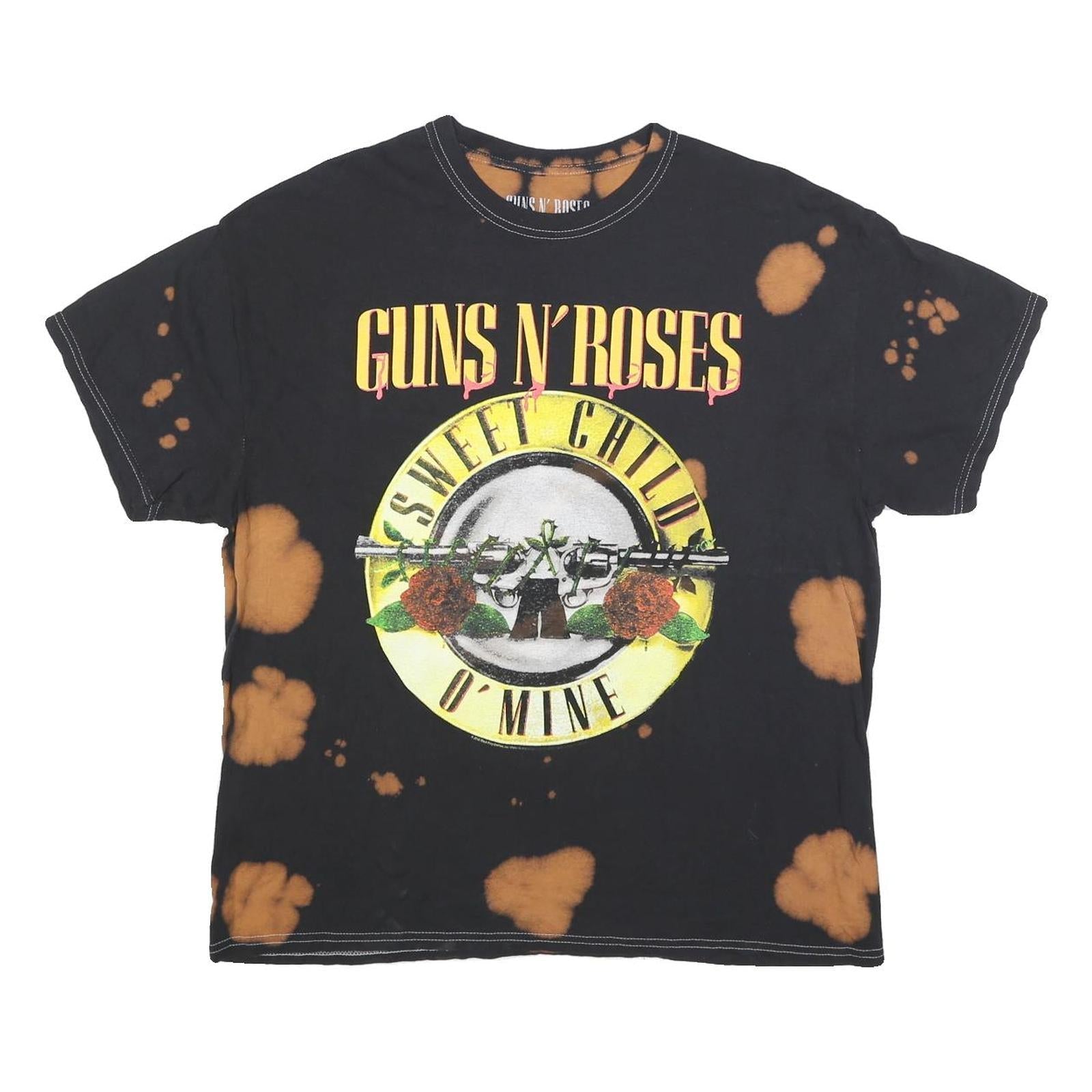 GUNS N ROSES Womens Black Tie Dye Graphic T-Shirt L Short Sleeve Crew Neck Refurbished - N/A refurbished available on Cerqular