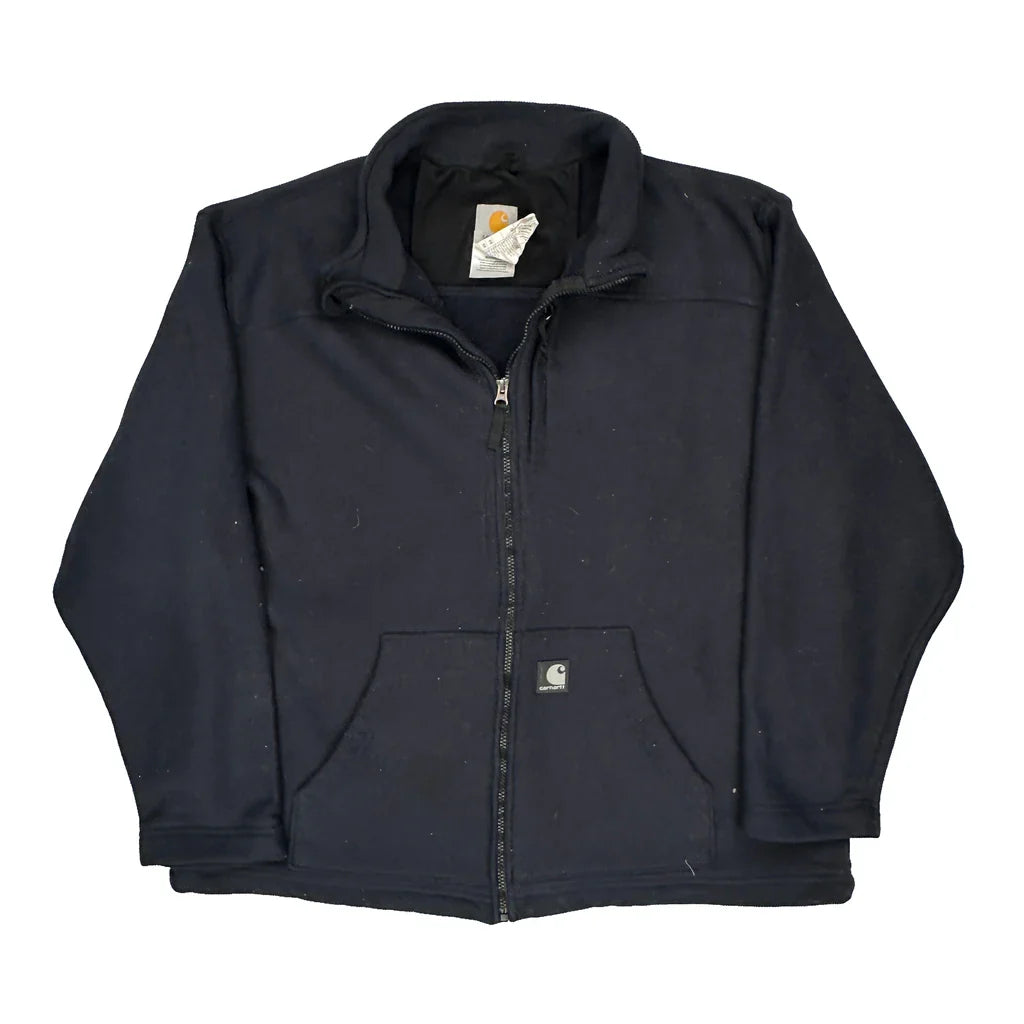 Carhartt Fleece Jacket - XL Navy Polyester Refurbished - Thrifted (note: this is a term often used to describe second- refurbished available on Cerqular