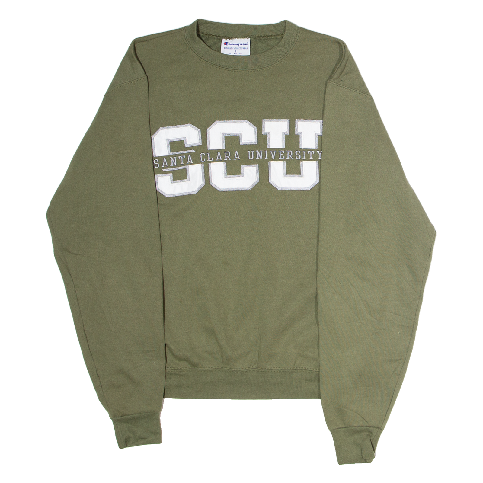 CHAMPION Santa Clara University Mens Sweatshirt Green Crew Neck USA S Refurbished - N/A refurbished available on Cerqular